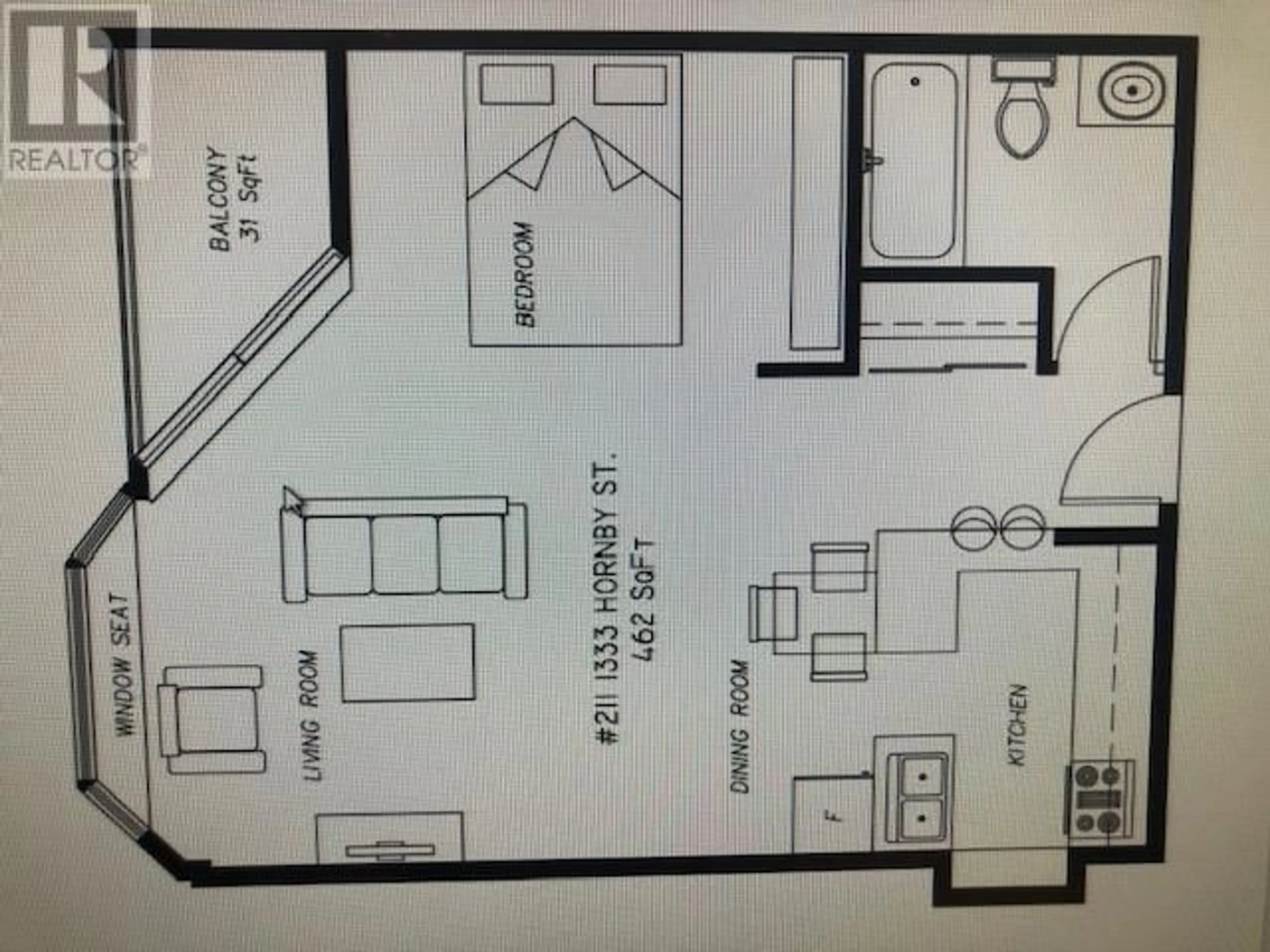 Floor plan for 211 1333 HORNBY STREET, Vancouver British Columbia V6Z2C1