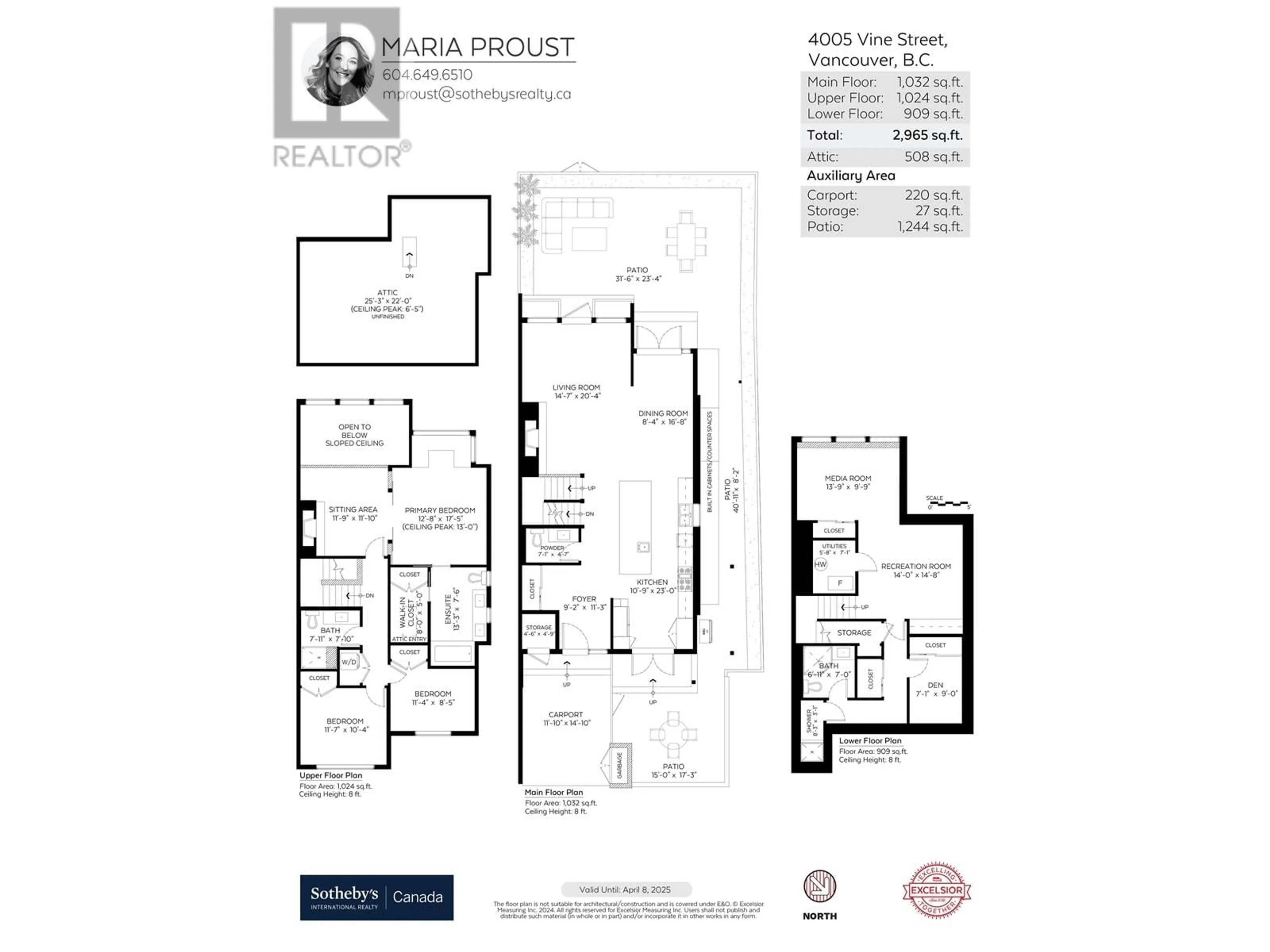 Floor plan for 4005 VINE STREET, Vancouver British Columbia V6L3C1