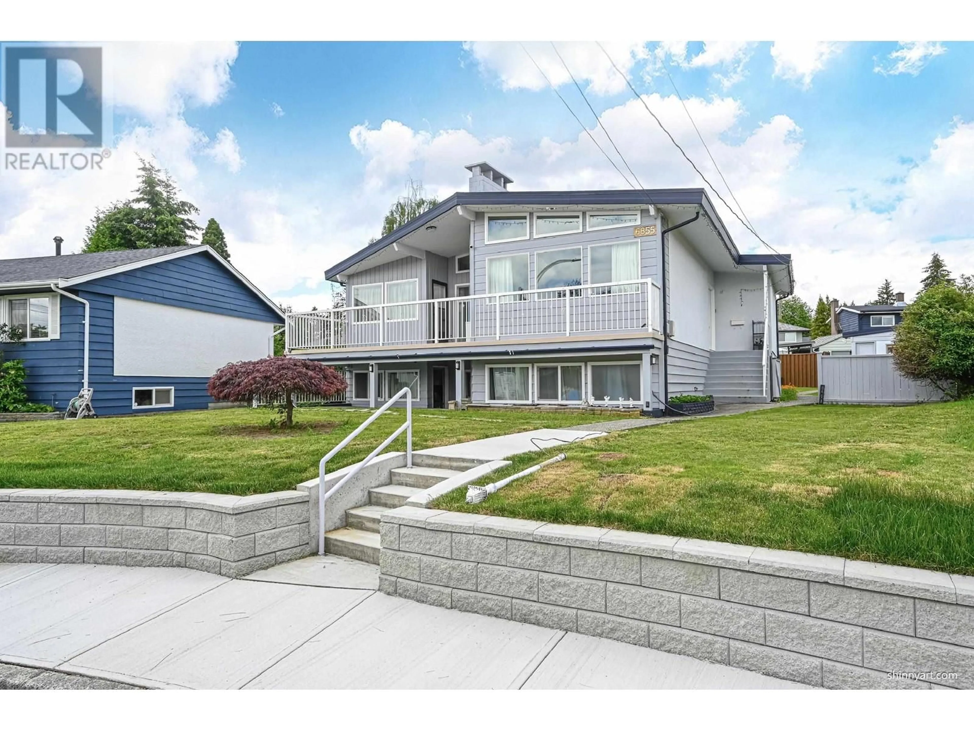 Frontside or backside of a home, the street view for 6855 YEOVIL PLACE, Burnaby British Columbia V5B2W2