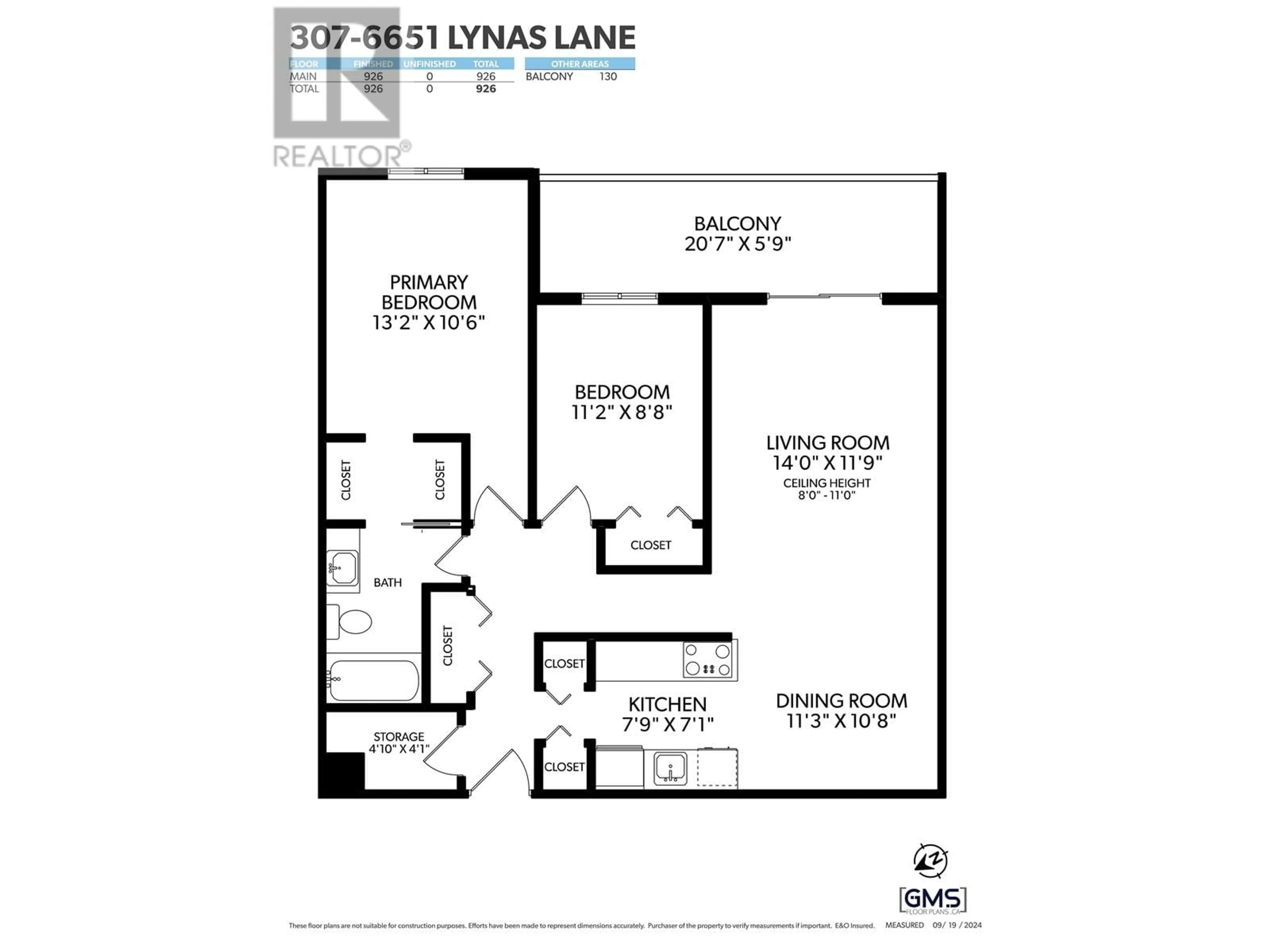 Floor plan for 309 6651 LYNAS LANE, Richmond British Columbia V7C3K8