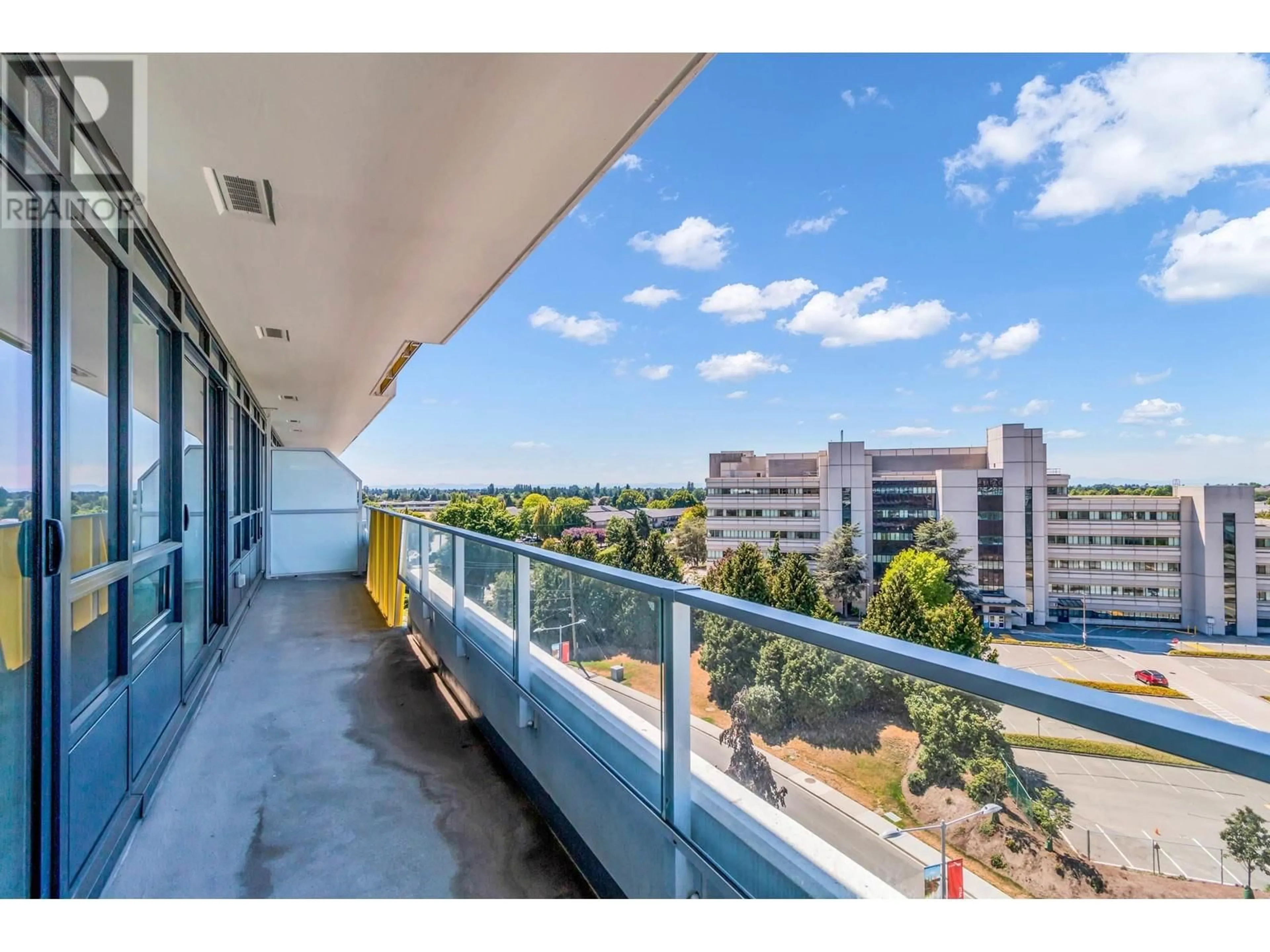 Balcony in the apartment, the street view for 903 5788 GILBERT ROAD, Richmond British Columbia V6X1B7