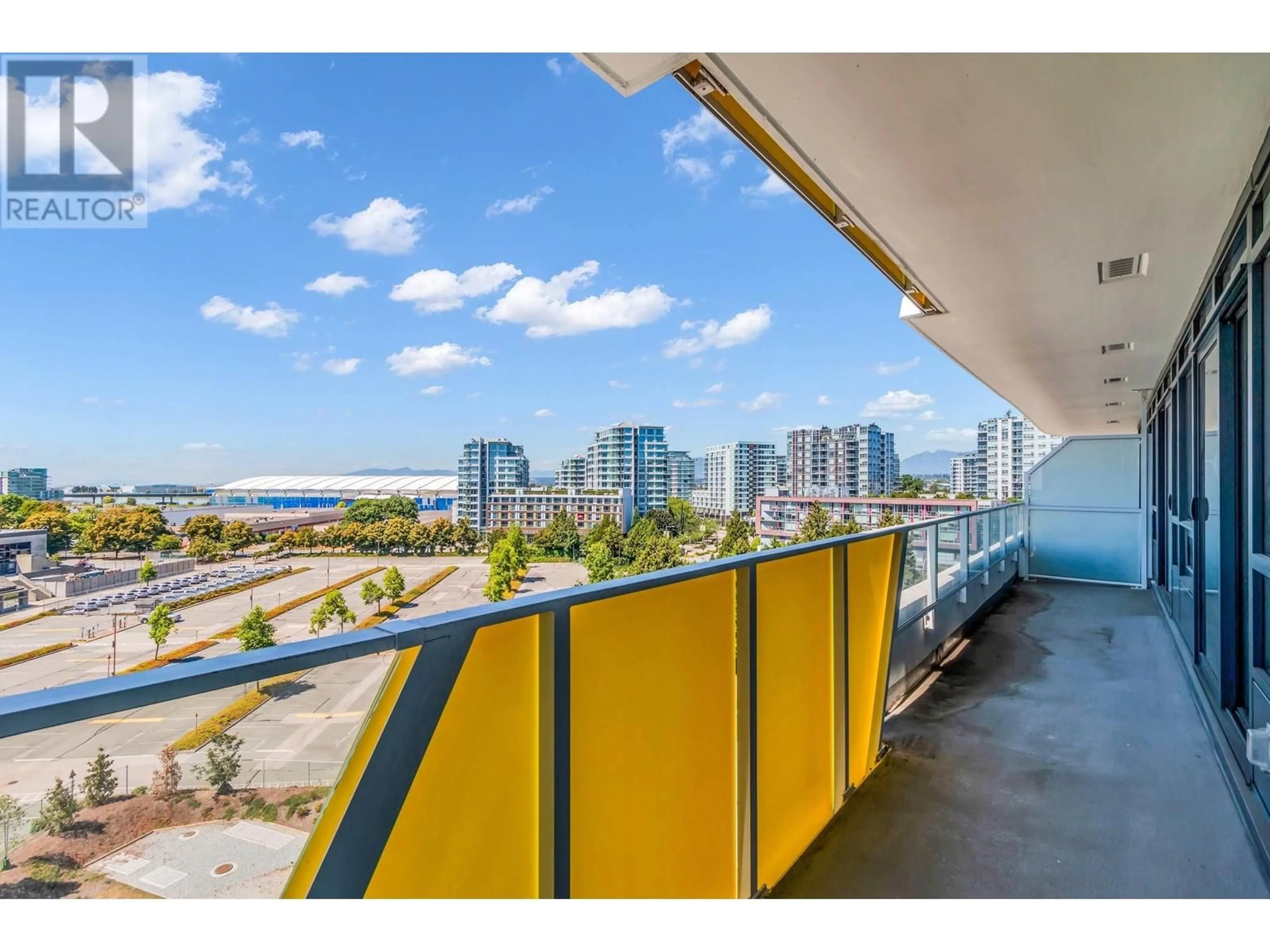 Balcony in the apartment, the street view for 903 5788 GILBERT ROAD, Richmond British Columbia V6X1B7