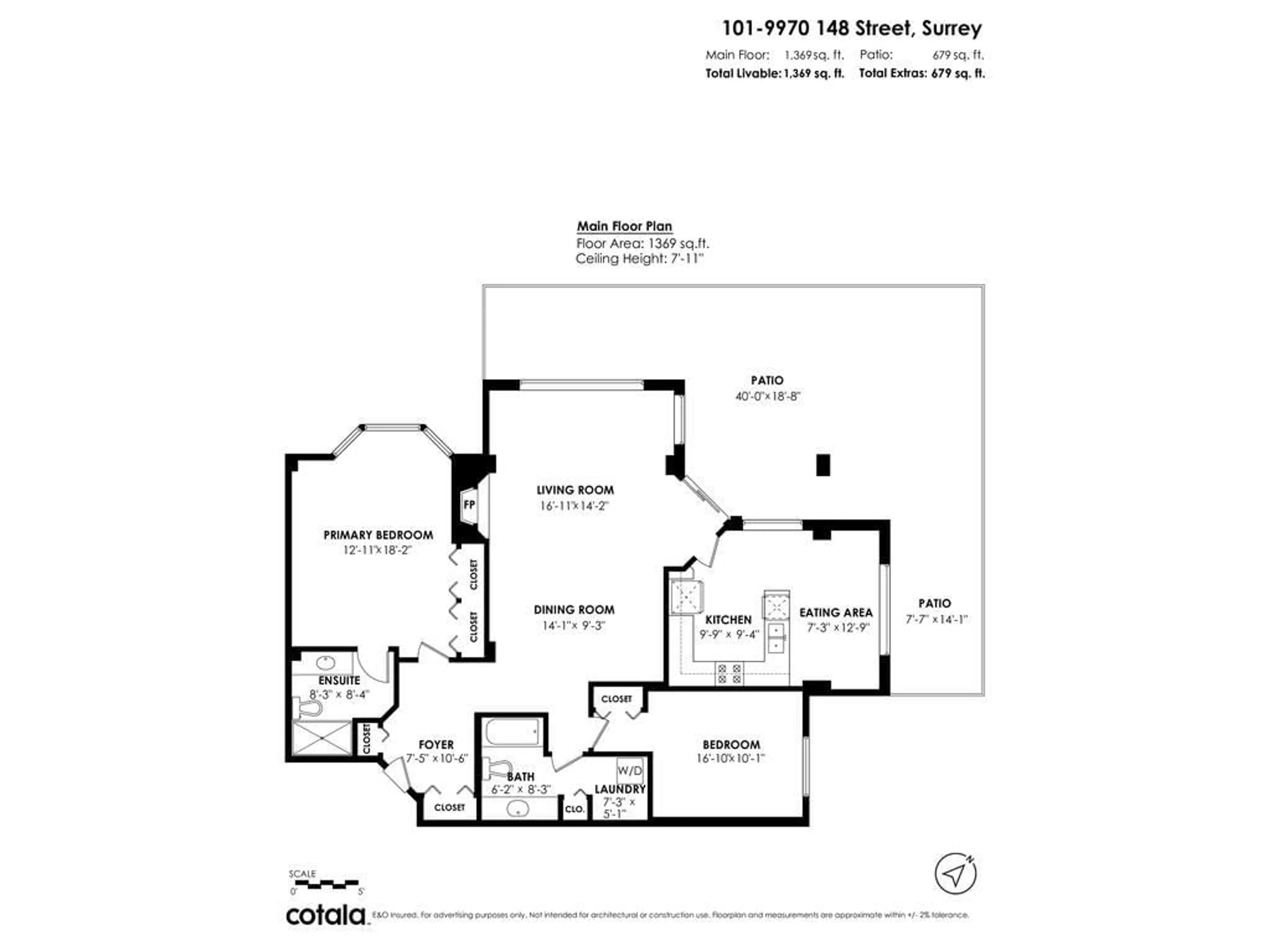 Floor plan for 101 9970 148 STREET, Surrey British Columbia V3R0P9