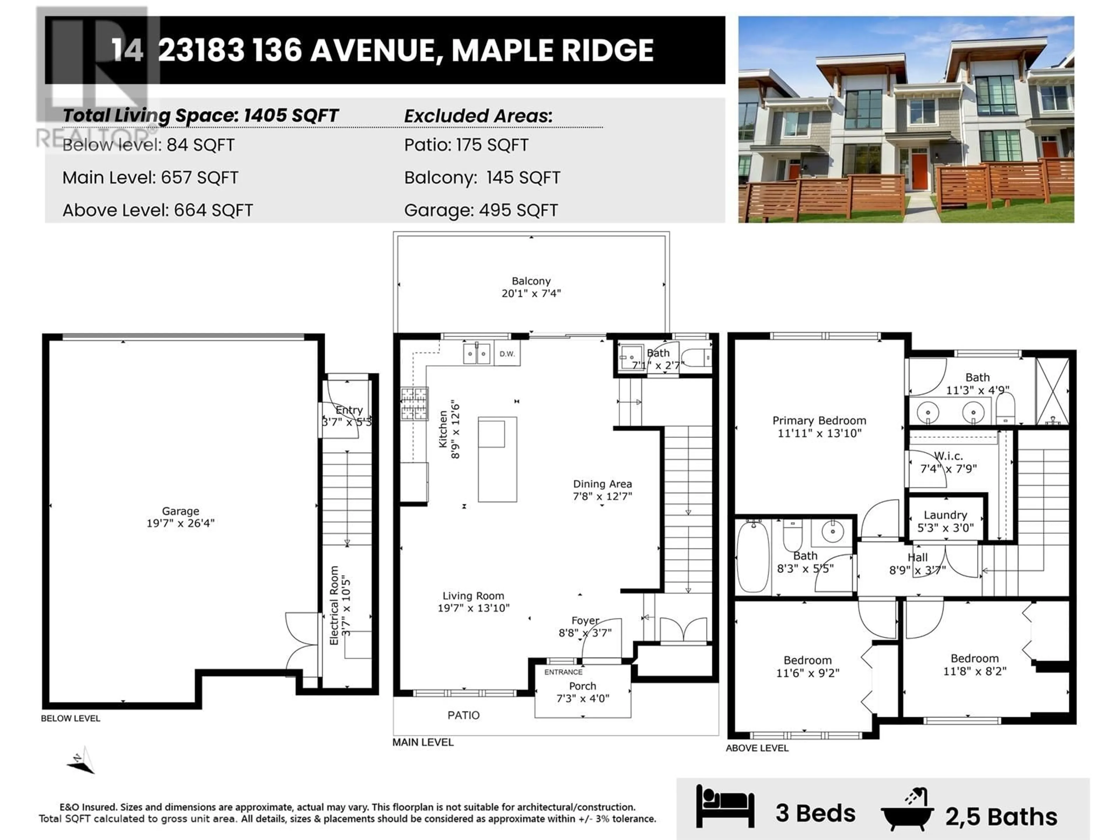 Floor plan for 14 23183 136 AVENUE, Maple Ridge British Columbia V4R2R5