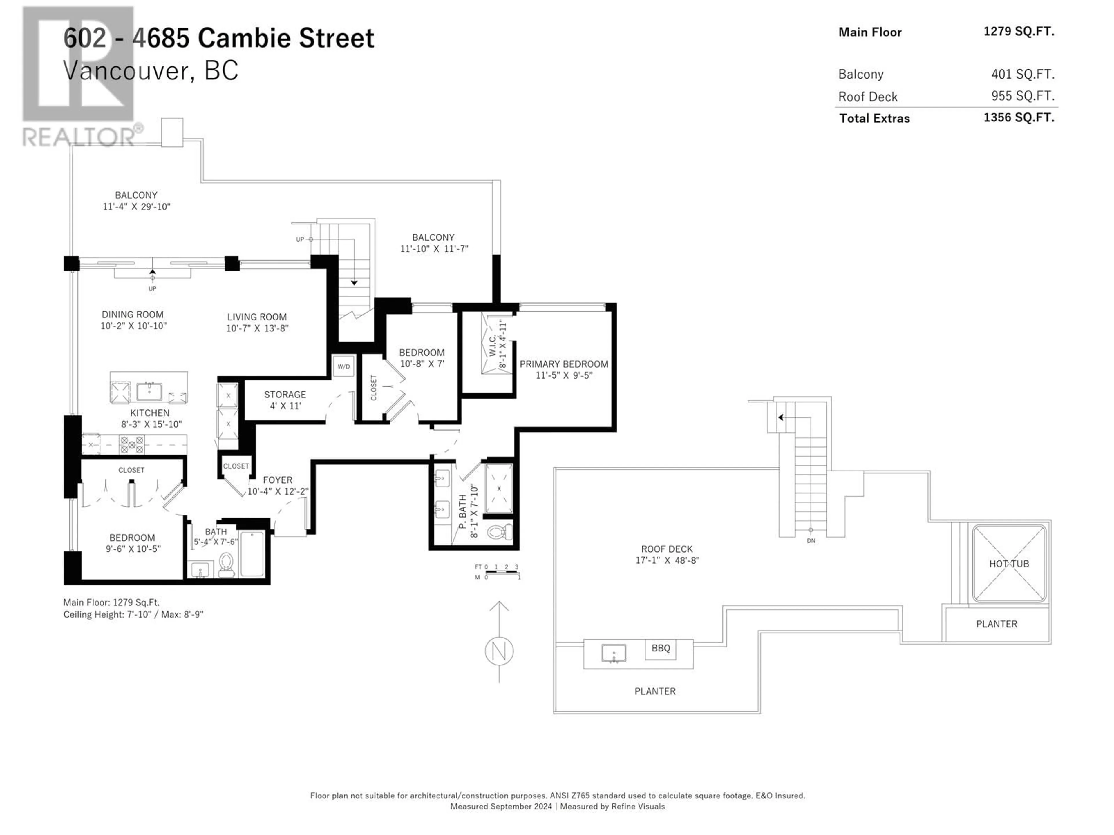 Floor plan for 602 4685 CAMBIE STREET, Vancouver British Columbia V5Z0J7