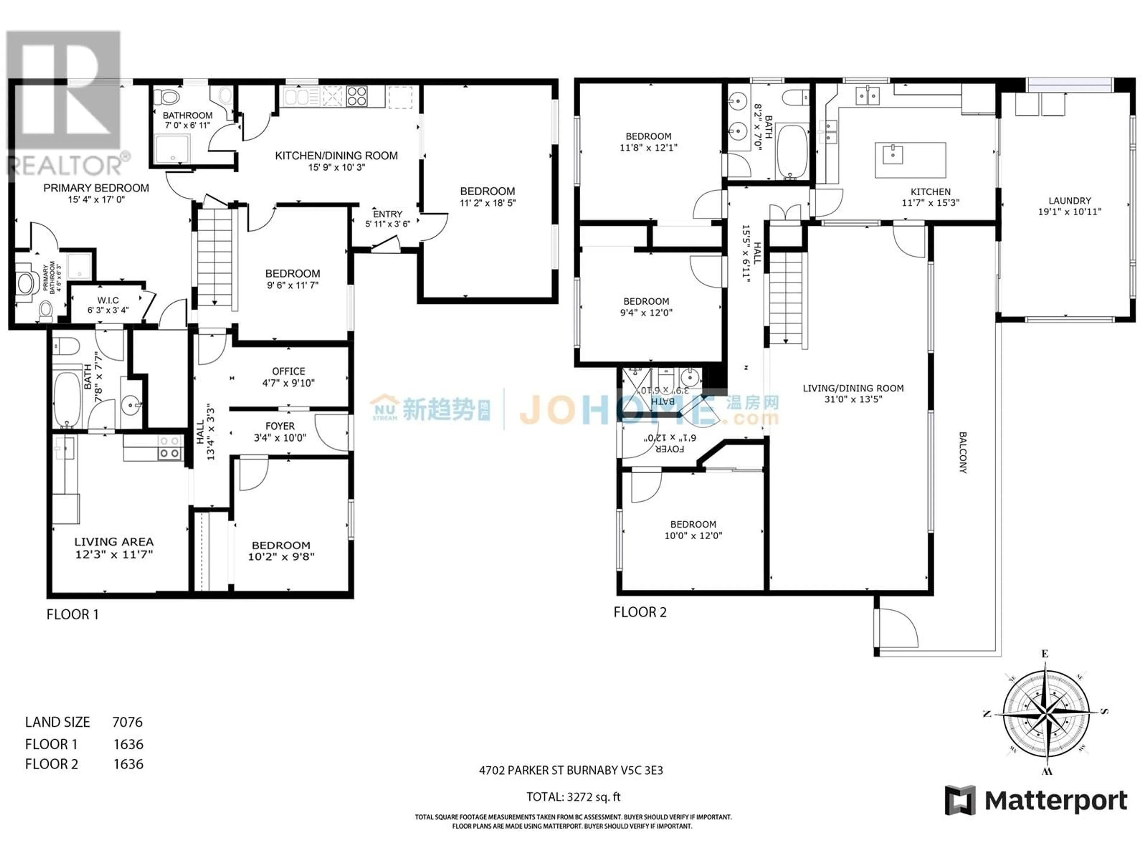 Floor plan for 4702 PARKER STREET, Burnaby British Columbia V5C3E3