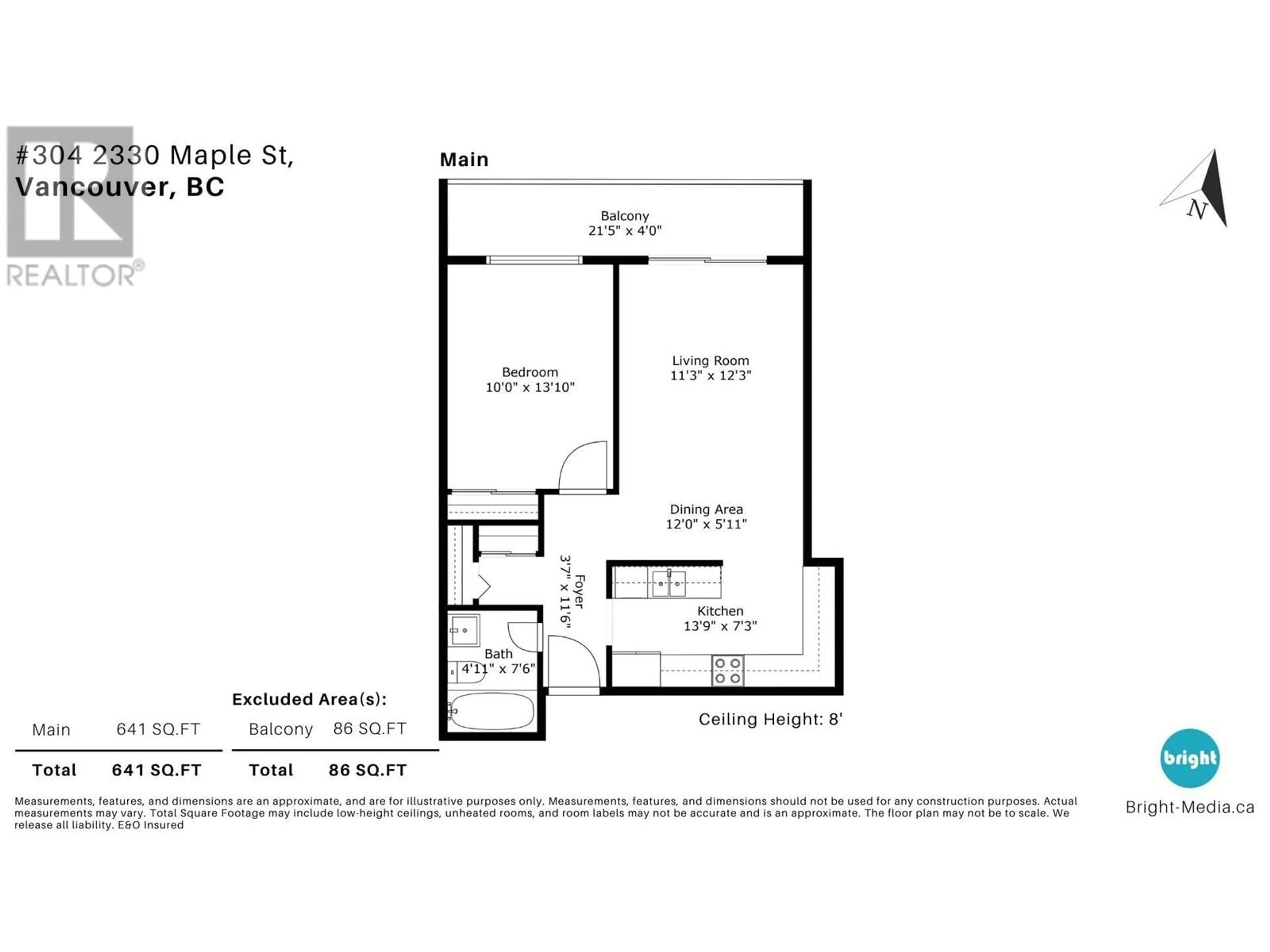 Floor plan for 304 2330 MAPLE STREET, Vancouver British Columbia V6J3T6