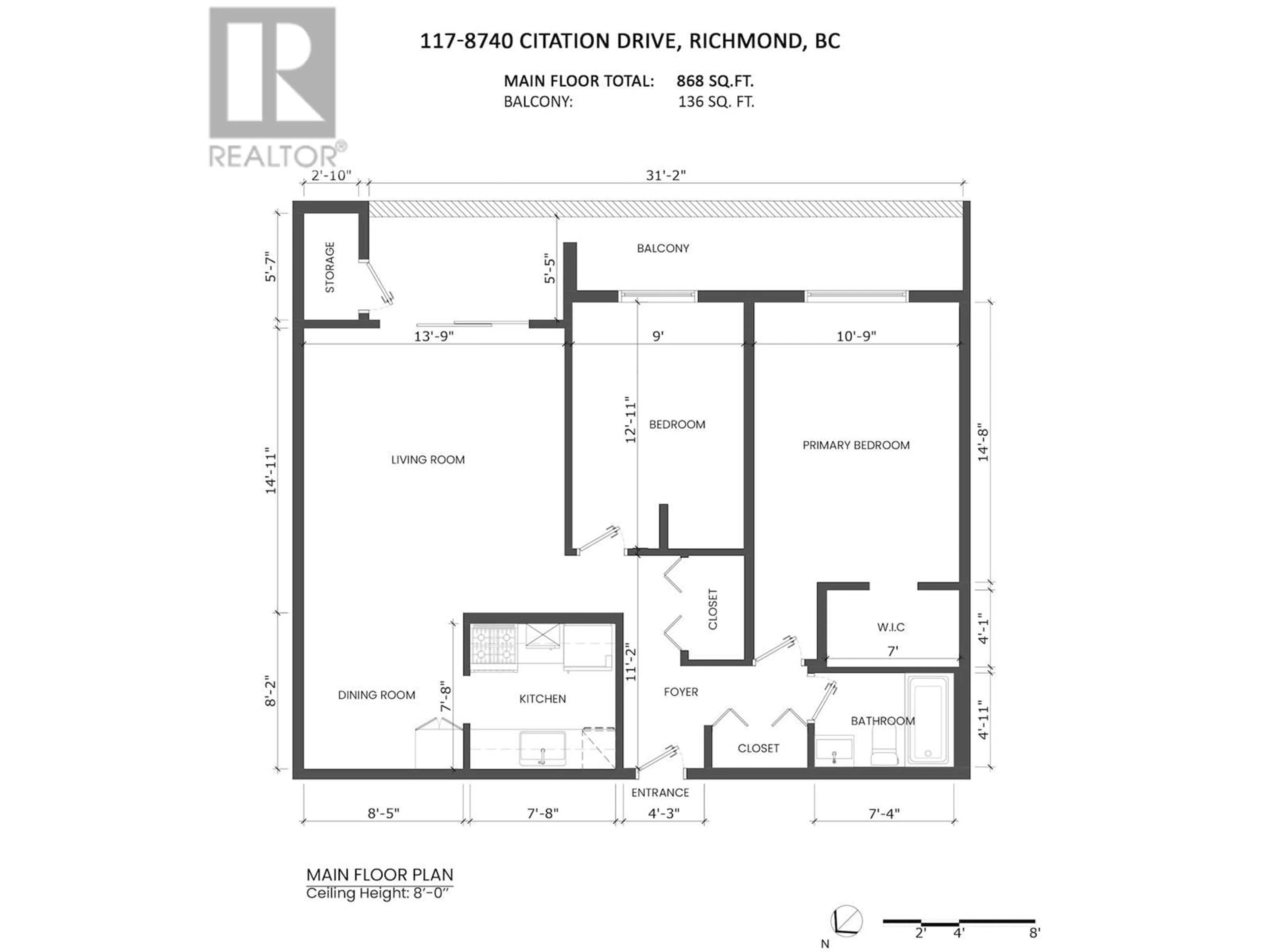 Floor plan for 117 8740 CITATION DRIVE, Richmond British Columbia V6Y3A3