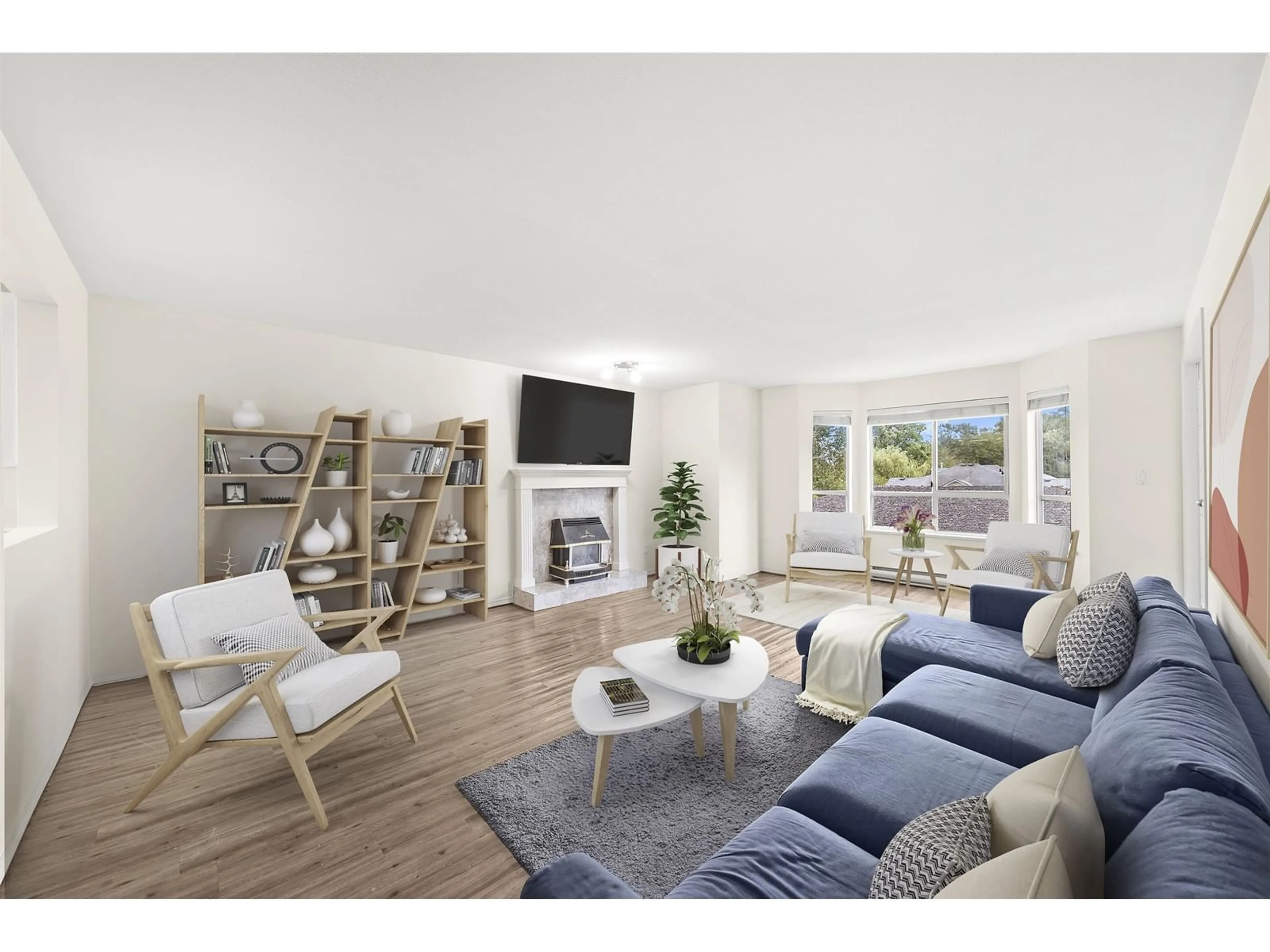 Living room, wood floors for 206 6440 197 STREET, Langley British Columbia V2Y1H9