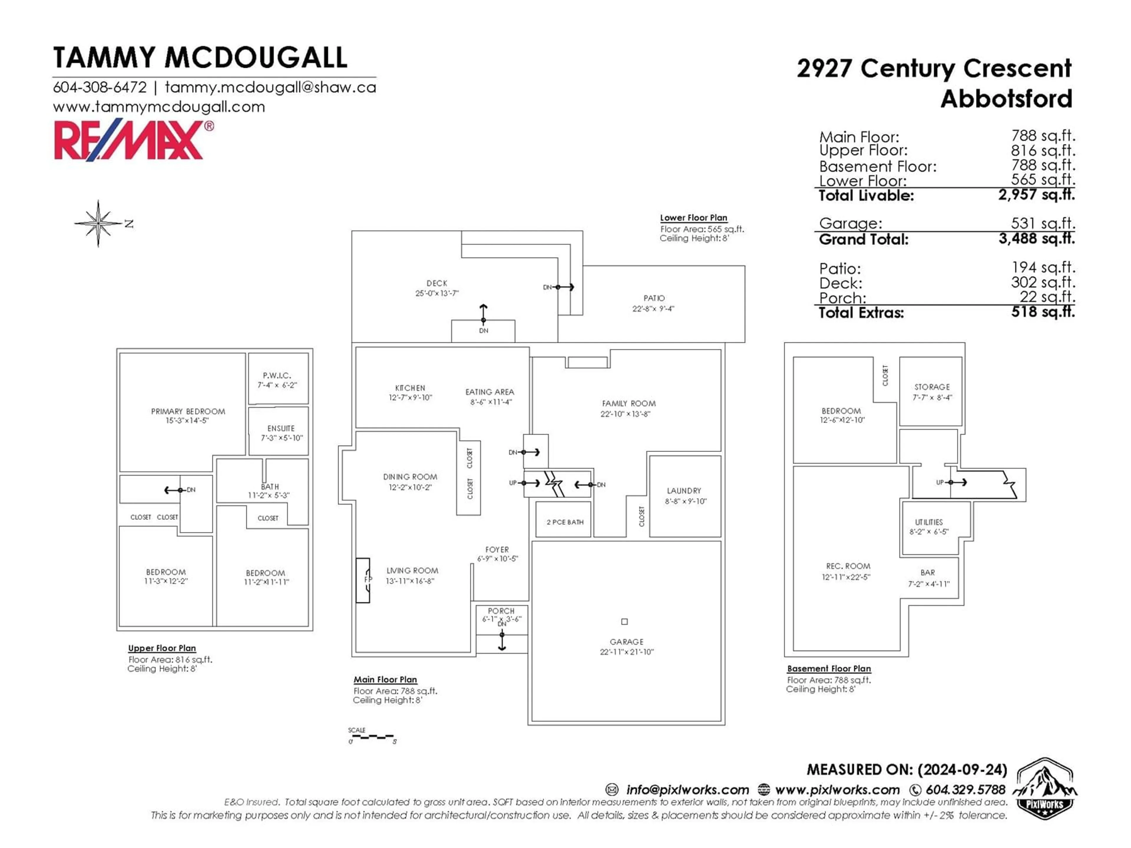 Floor plan for 2927 CENTURY CRESCENT, Abbotsford British Columbia V2S5V3