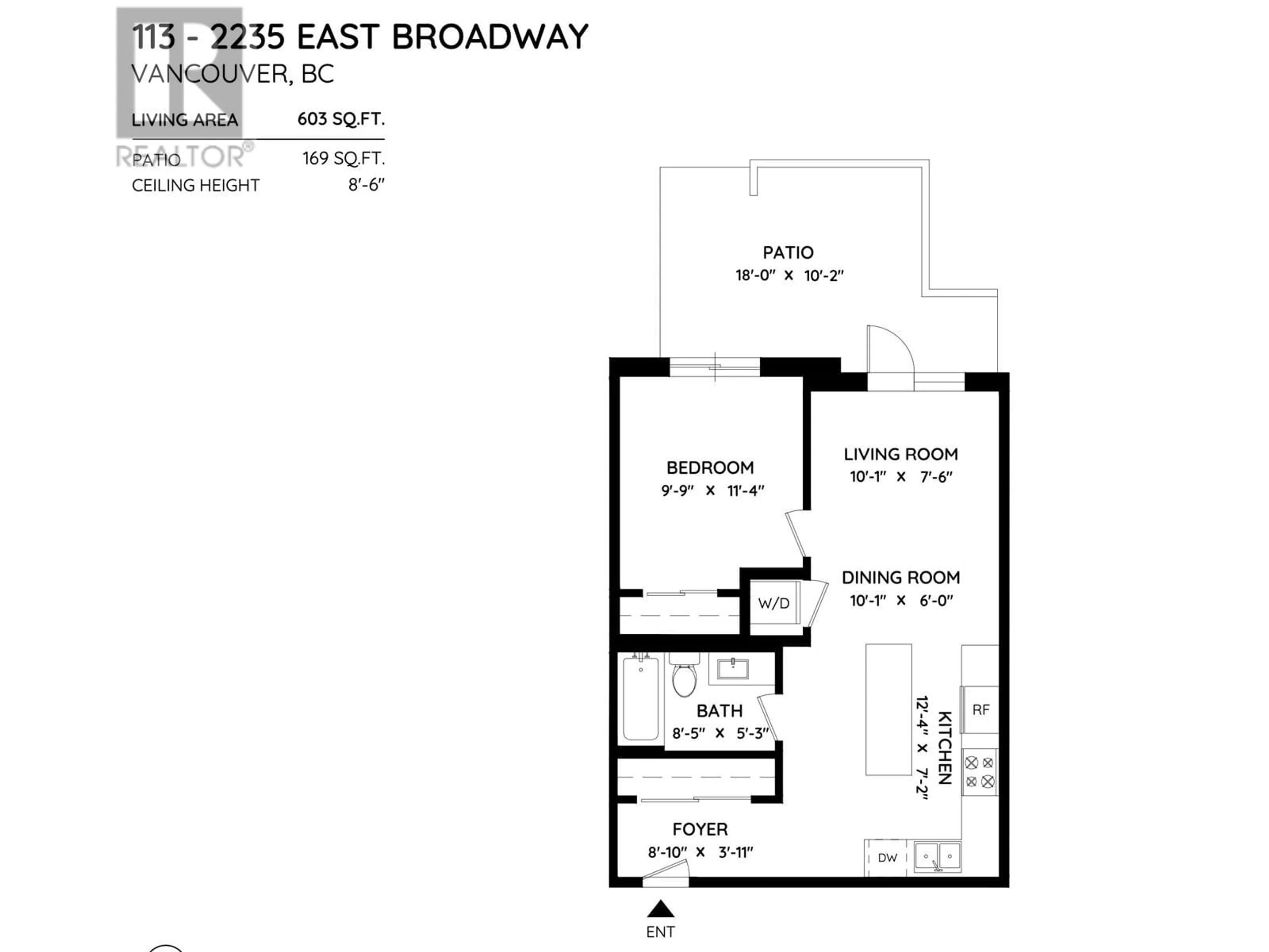 Floor plan for 113 2235 E BROADWAY STREET, Vancouver British Columbia V5N0J5