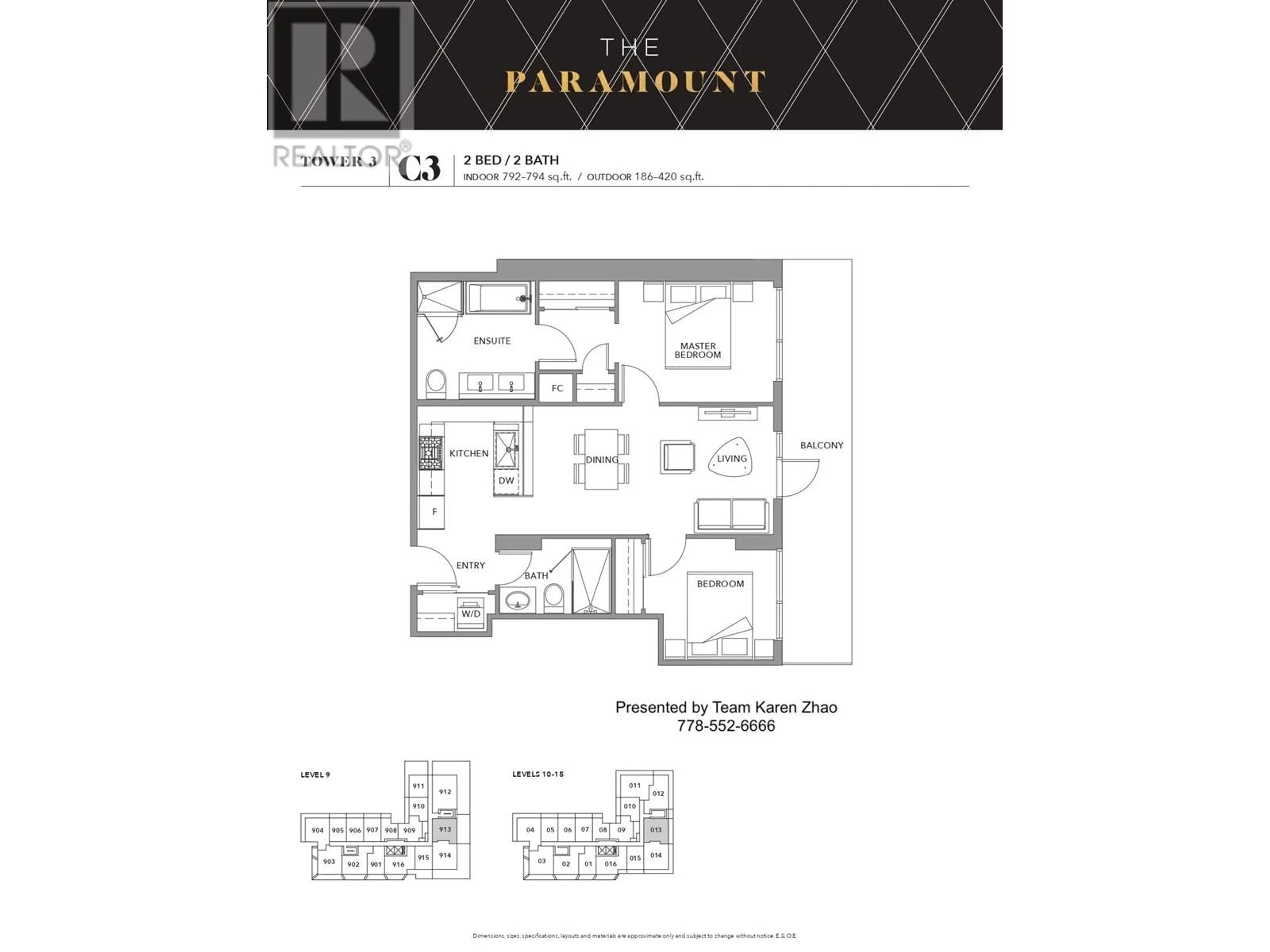 Floor plan for 1013 8133 COOK ROAD, Richmond British Columbia V6Y0L7