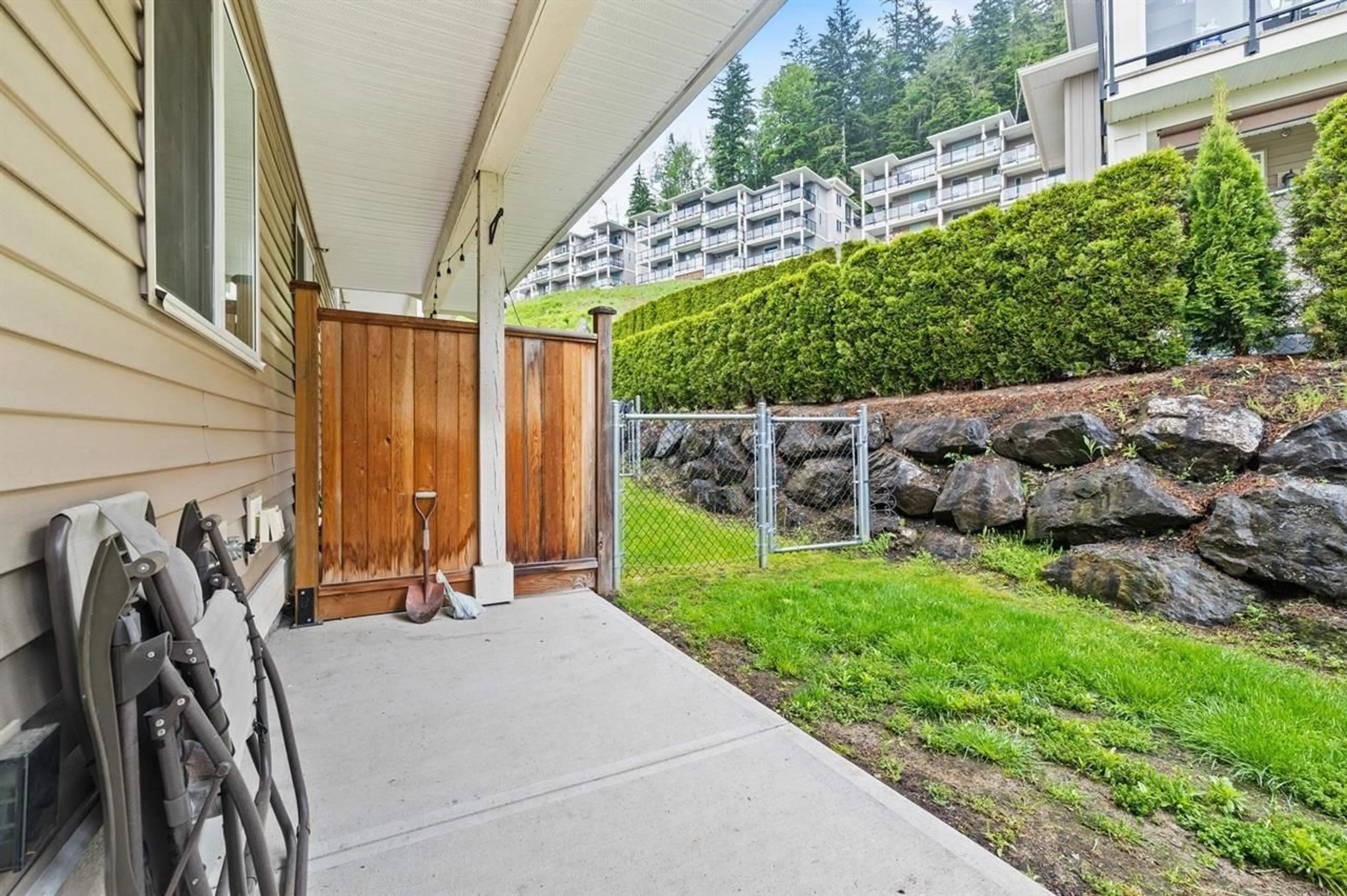 Patio, the fenced backyard for 14 6026 LINDEMAN STREET, Chilliwack British Columbia V2R0W1