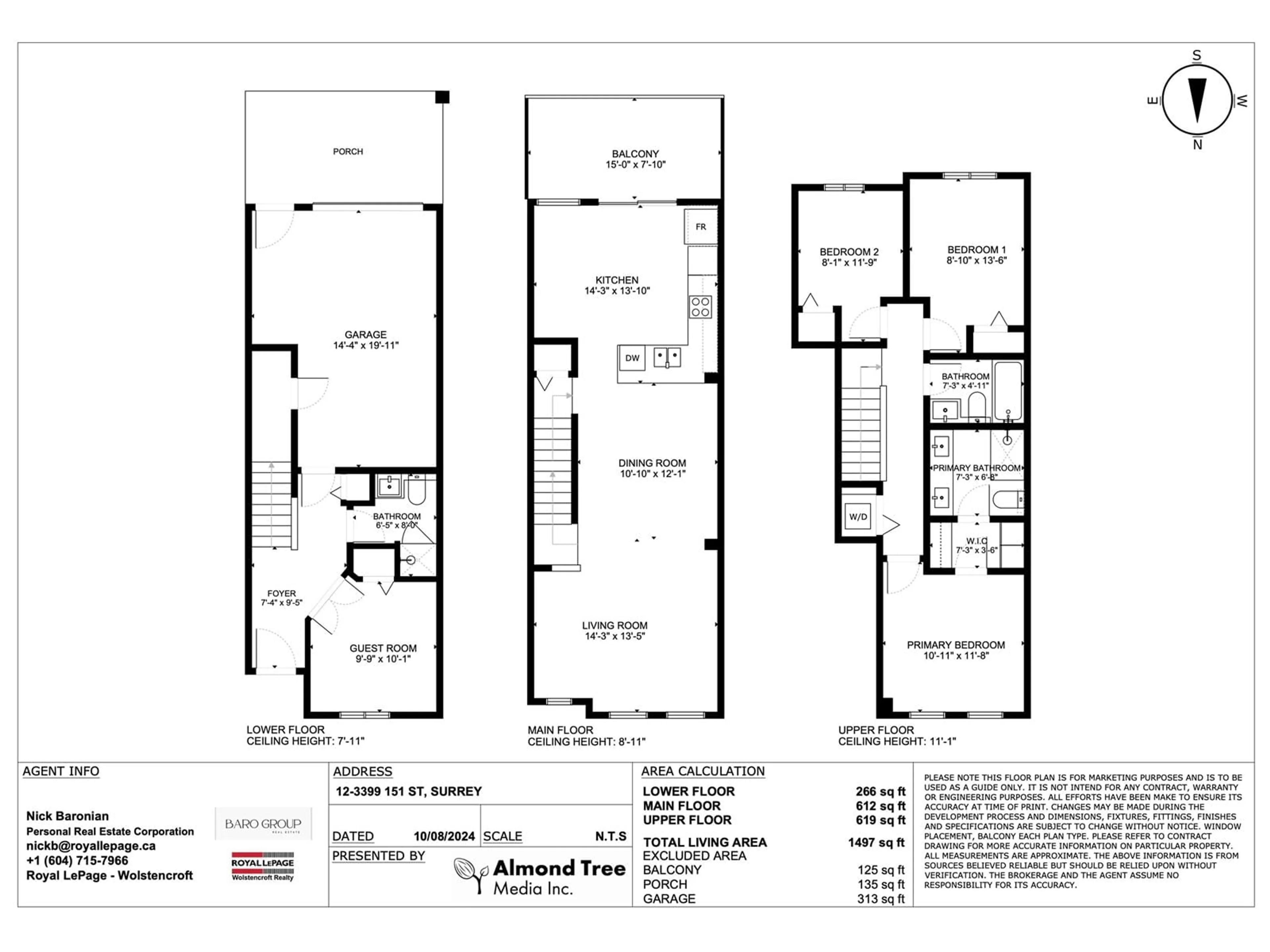 Floor plan for 12 3399 151 STREET, Surrey British Columbia V3Z0L3