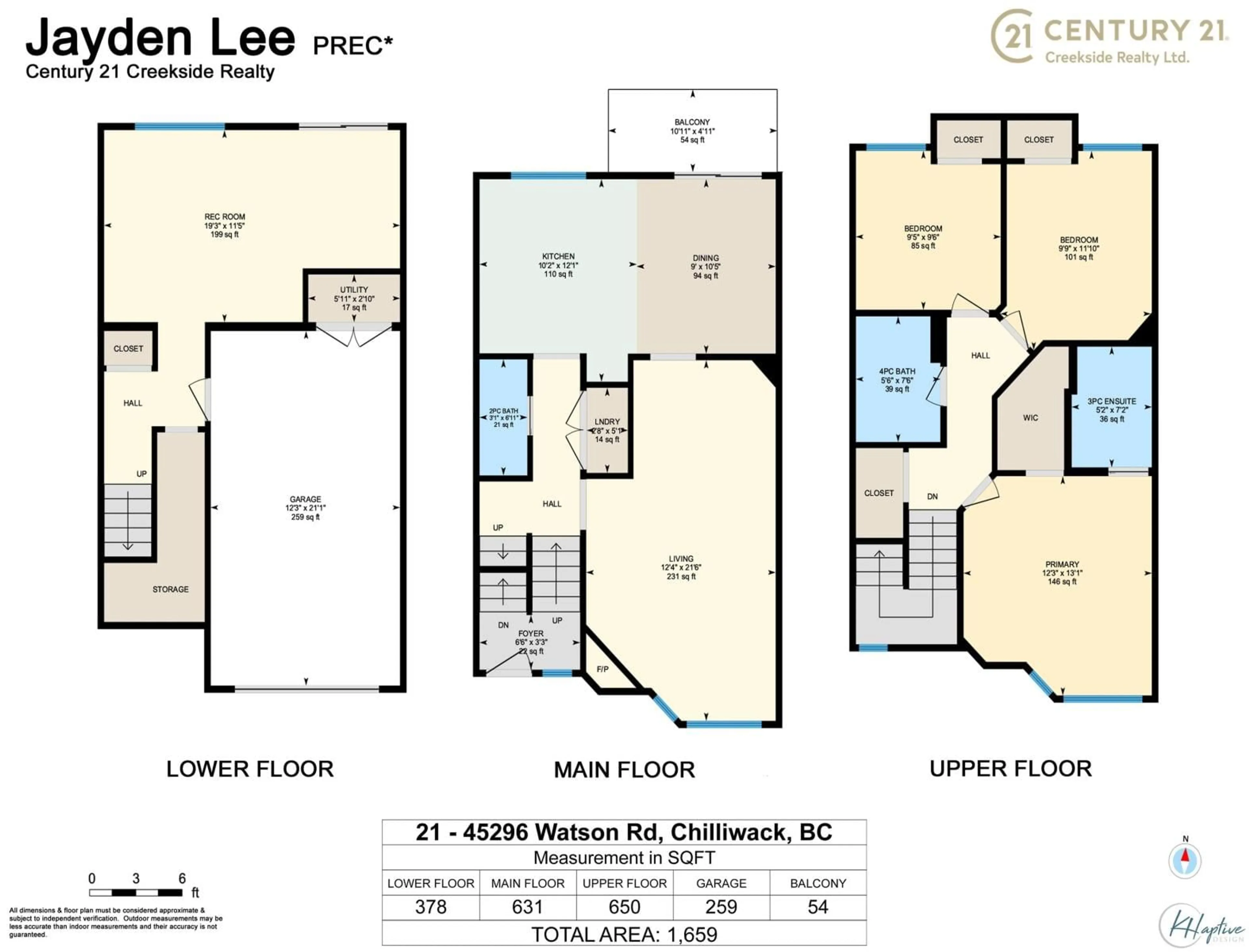 Floor plan for 21 45296 WATSON ROAD, Chilliwack British Columbia V2R3J4