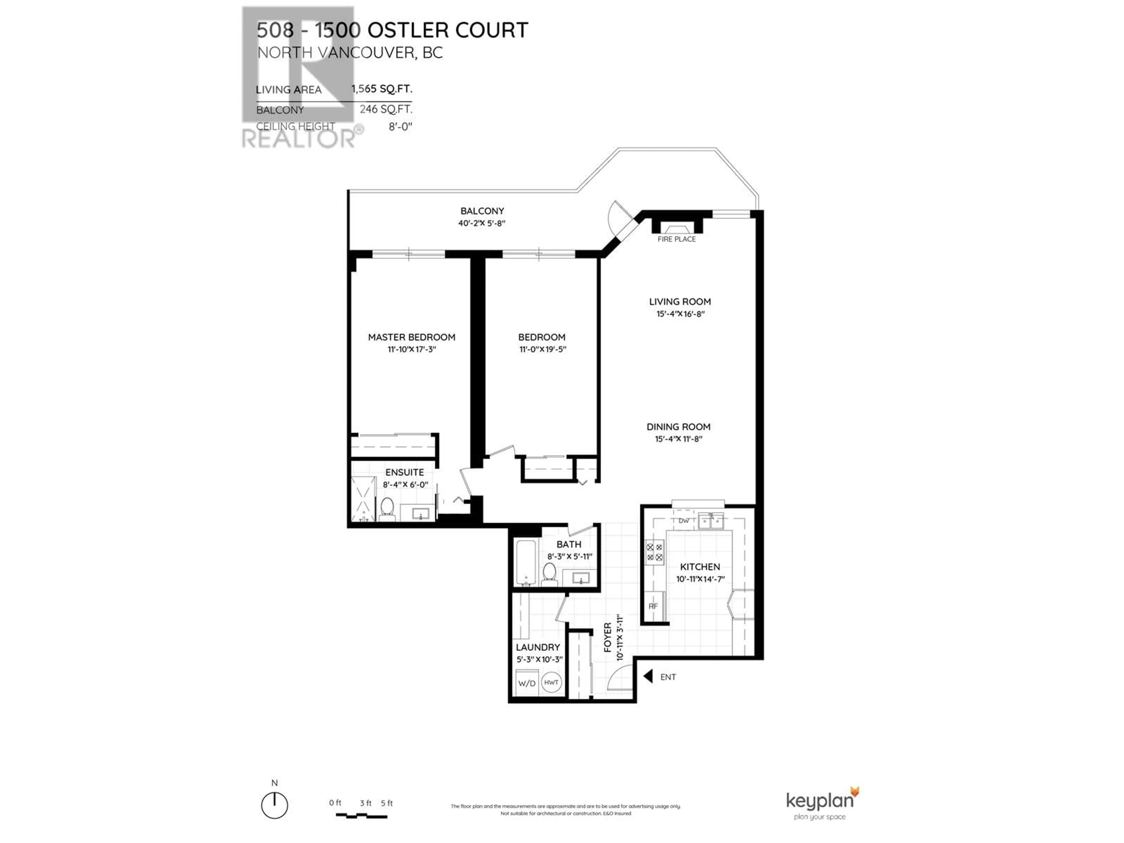 Floor plan for 508 1500 OSTLER COURT, North Vancouver British Columbia V7G2S2