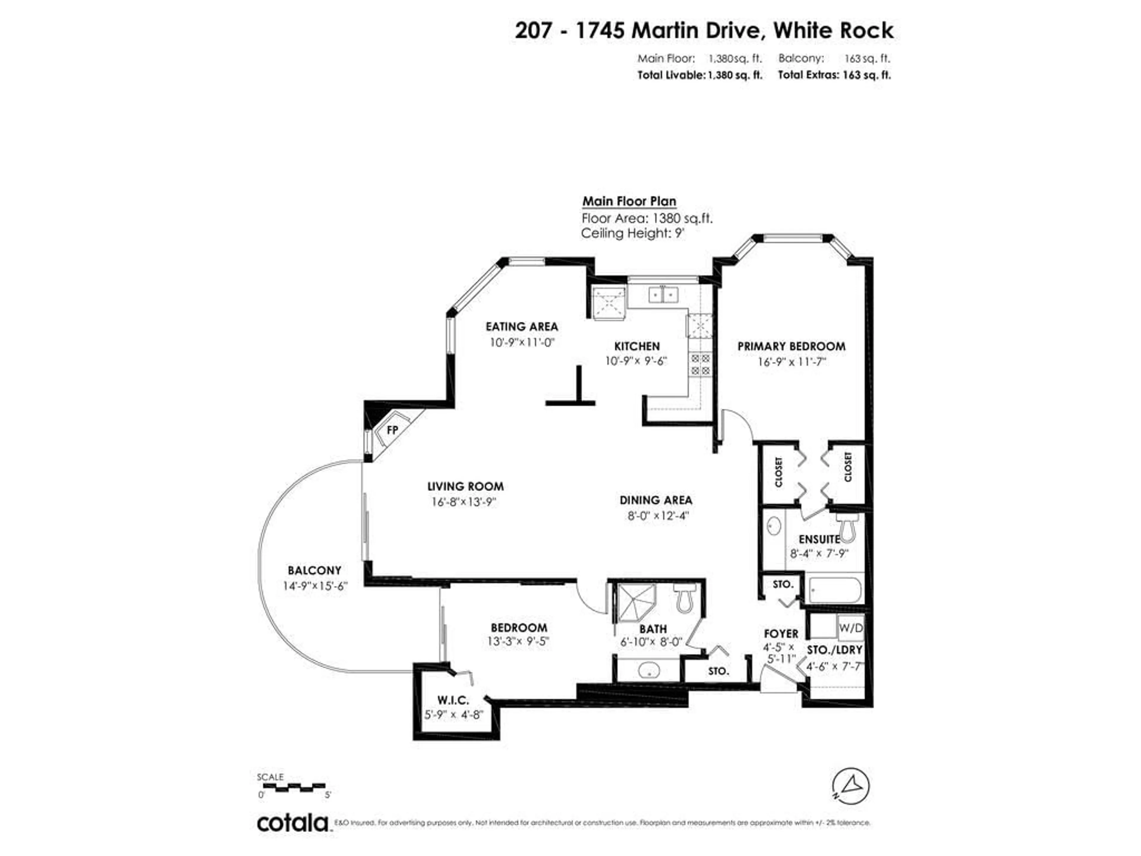 Floor plan for 207 1745 MARTIN DRIVE, Surrey British Columbia V4A9T5