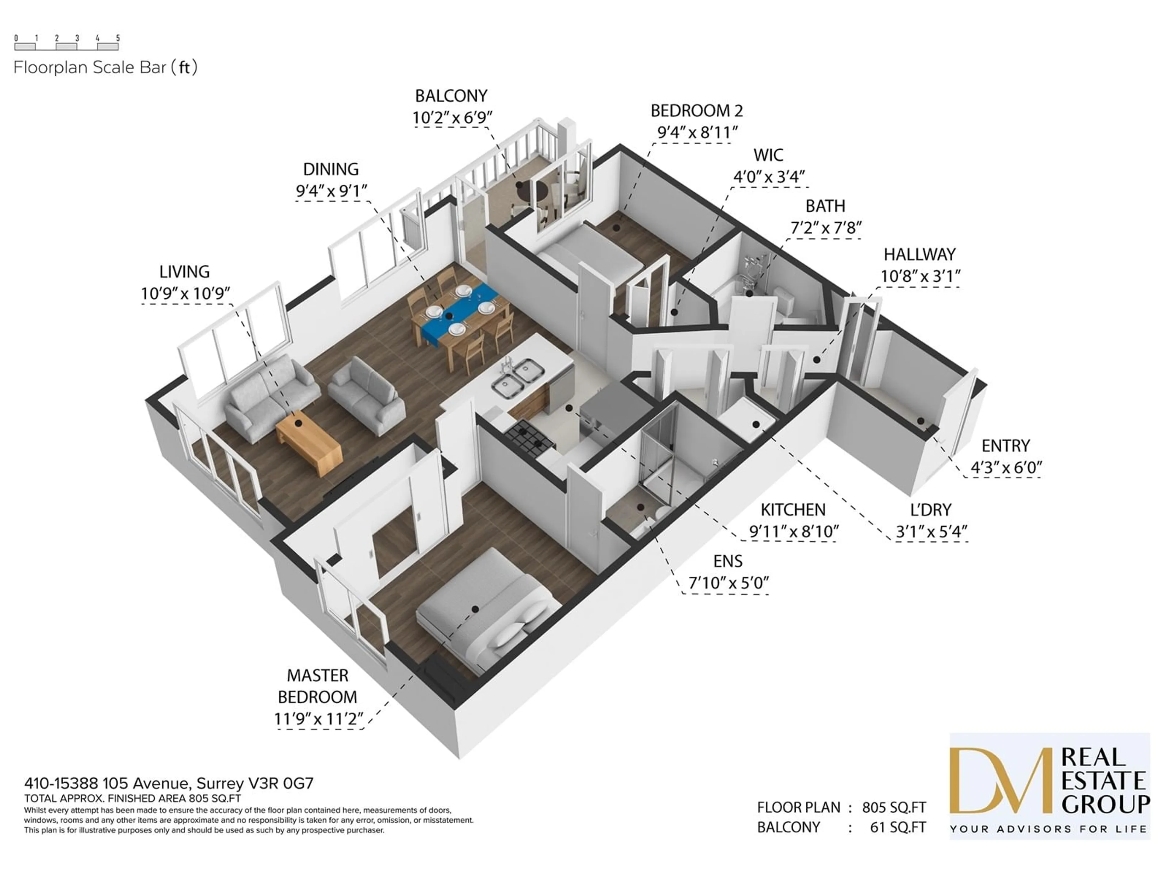 Floor plan for 410 15388 105 AVENUE, Surrey British Columbia V3R0C4