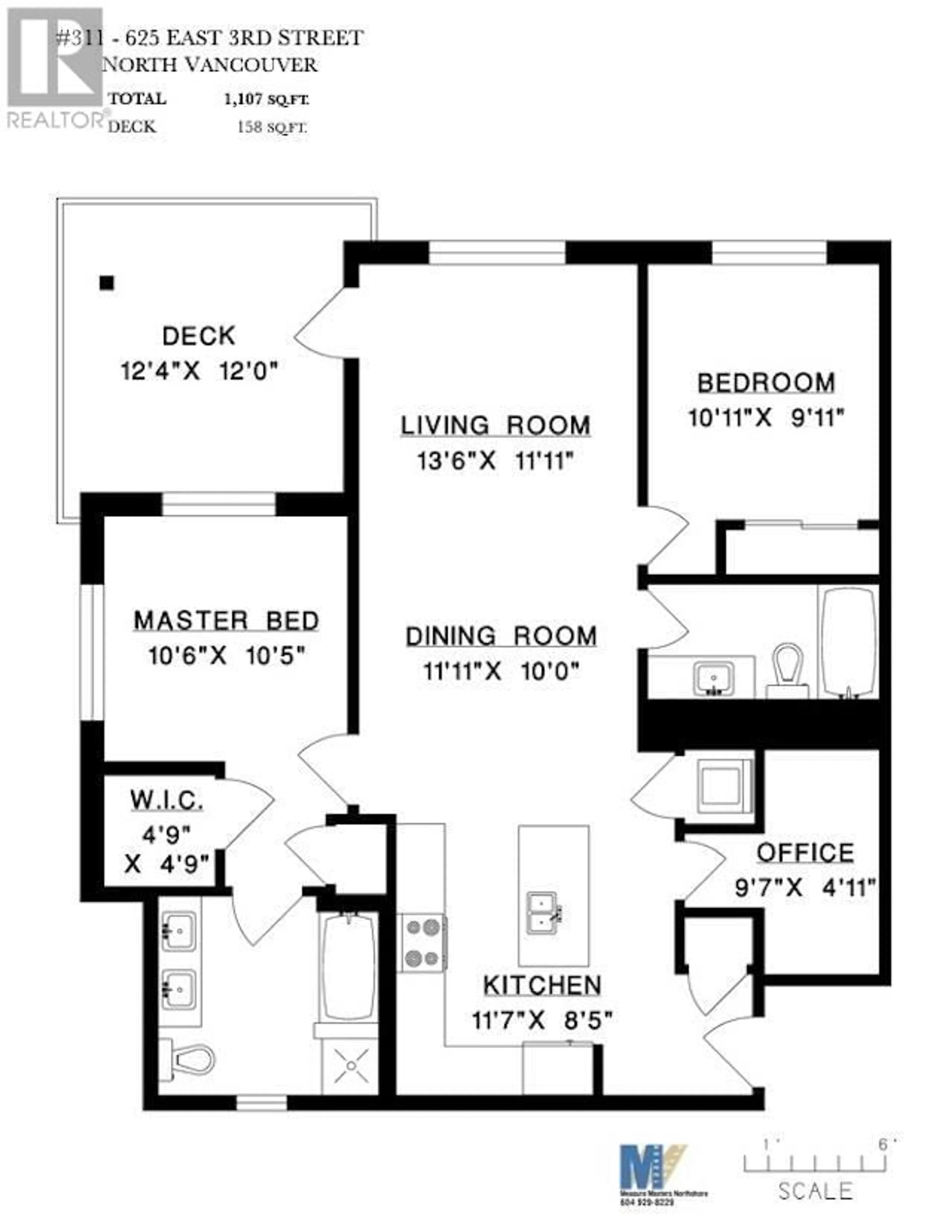 Floor plan for 311 625 E 3RD STREET, North Vancouver British Columbia V7L0G3