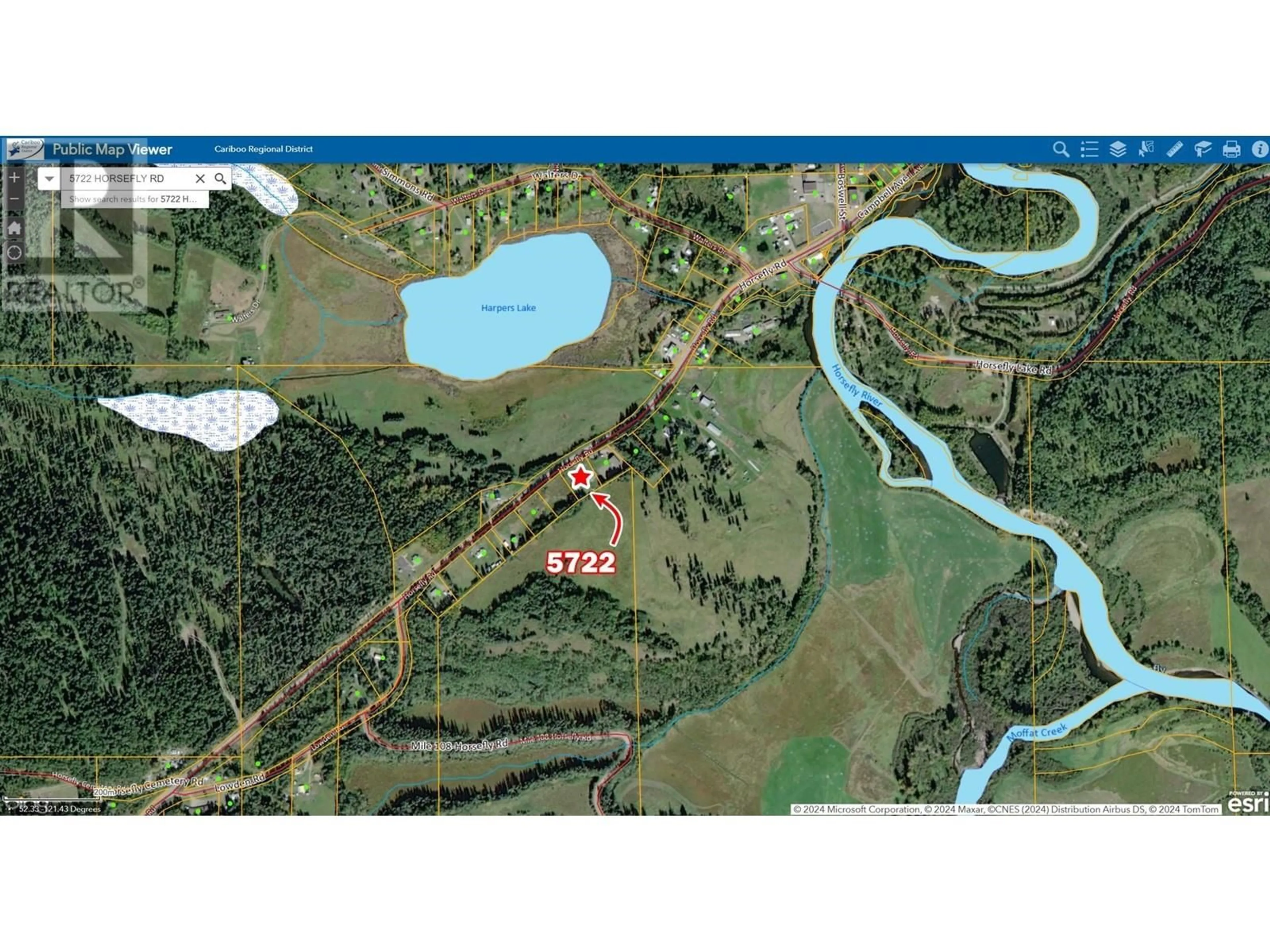 Picture of a map for 5722 HORSEFLY ROAD, Horsefly British Columbia V0L1L0