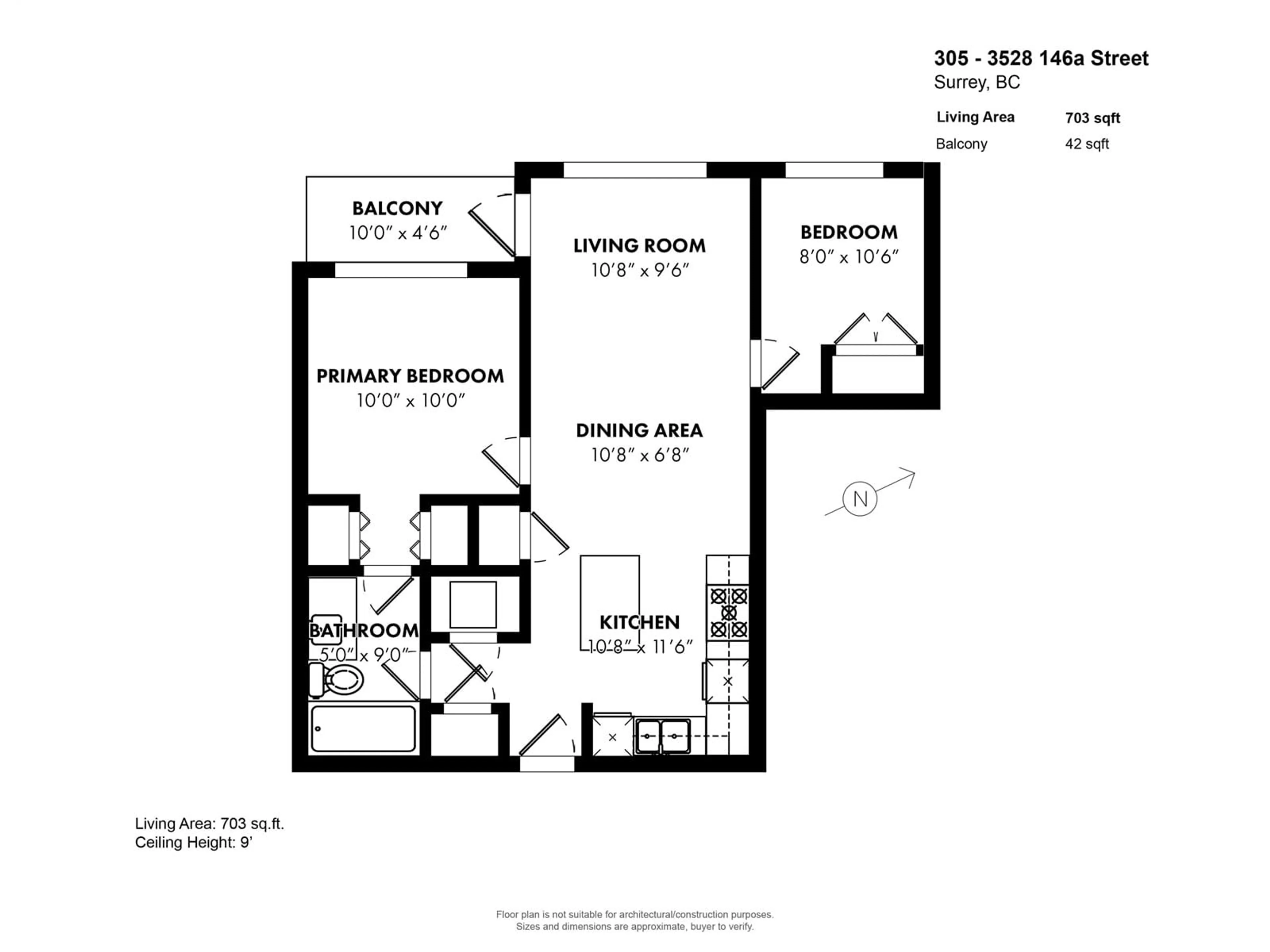 Floor plan for 305 3528 146A STREET, Surrey British Columbia V4P0H4