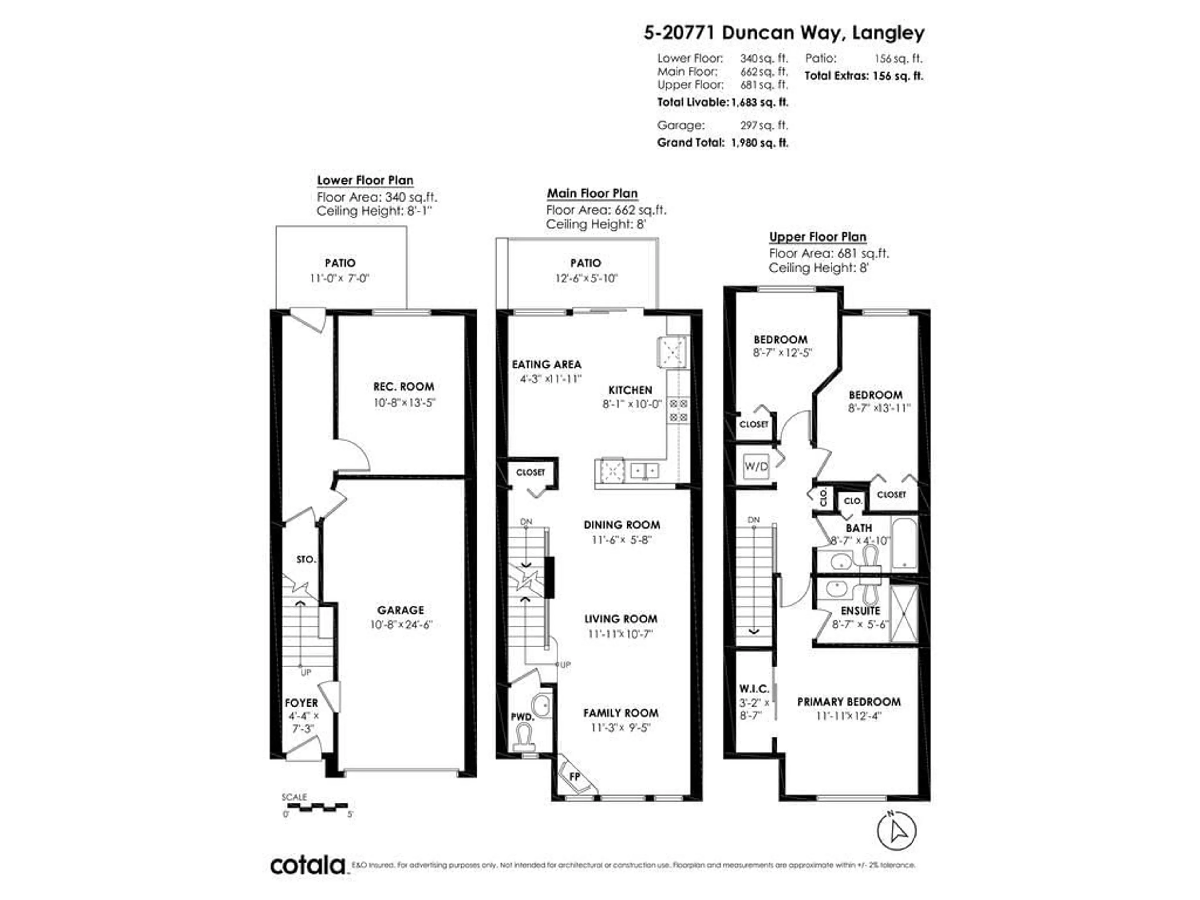 Floor plan for 5 20771 DUNCAN WAY, Langley British Columbia V3A9L4