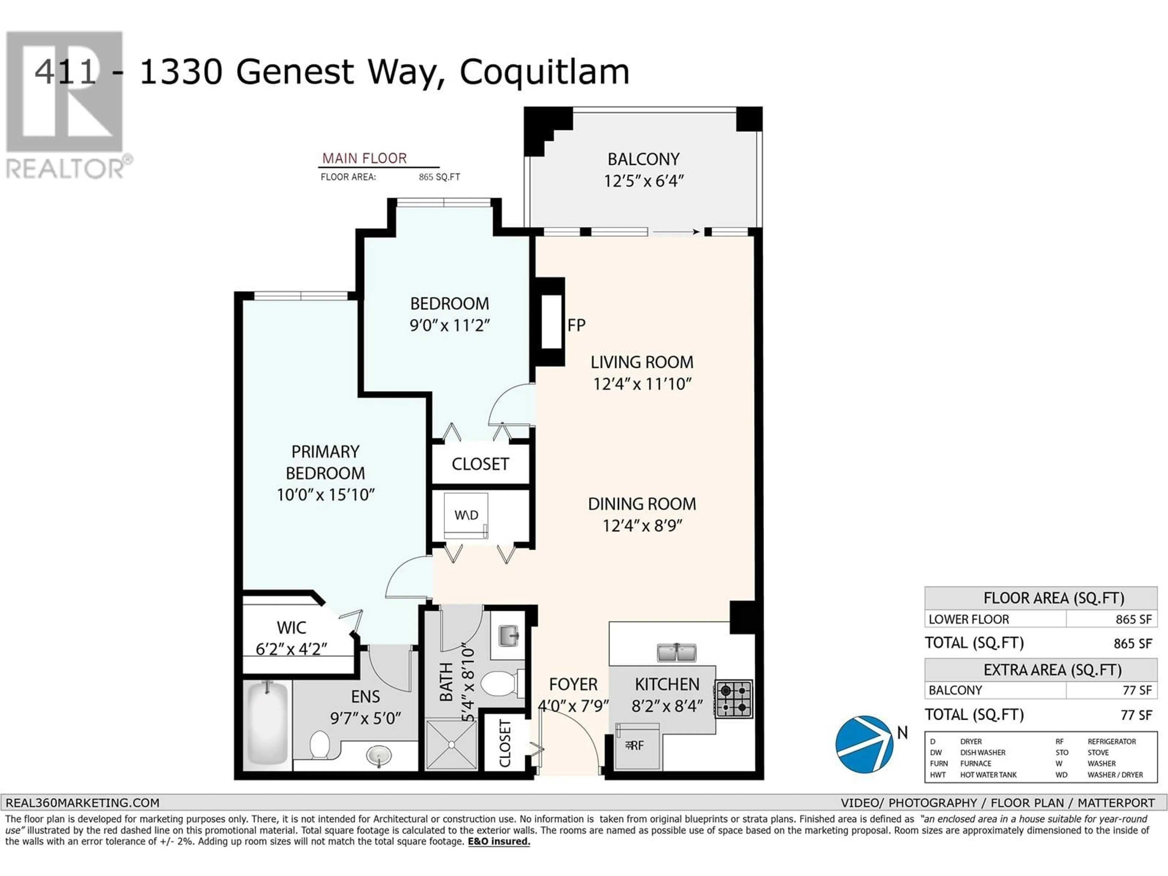 Floor plan for 411 1330 GENEST WAY, Coquitlam British Columbia V3E0A4