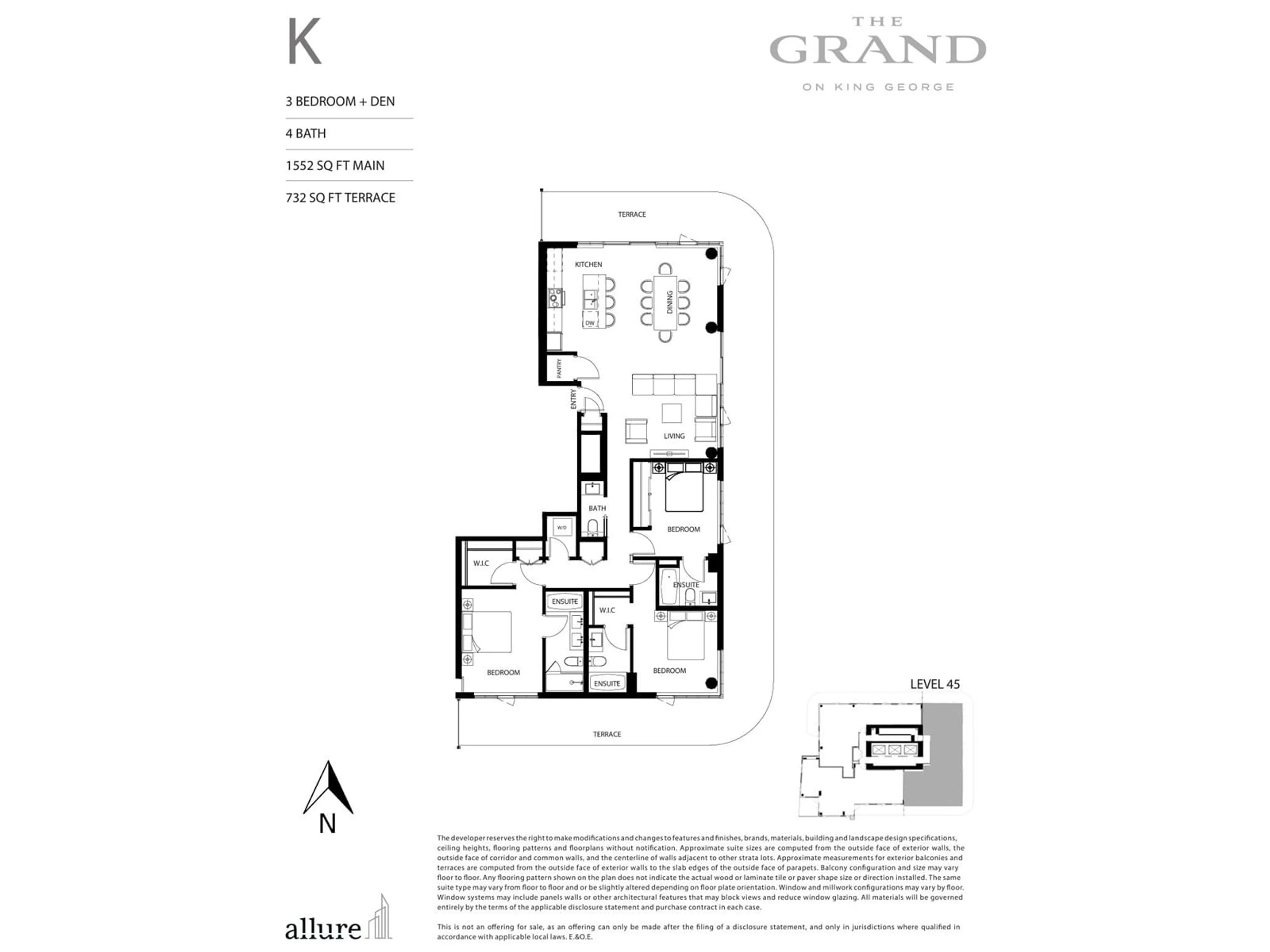 Floor plan for 4503 10750 135A STREET, Surrey British Columbia V3T4E2