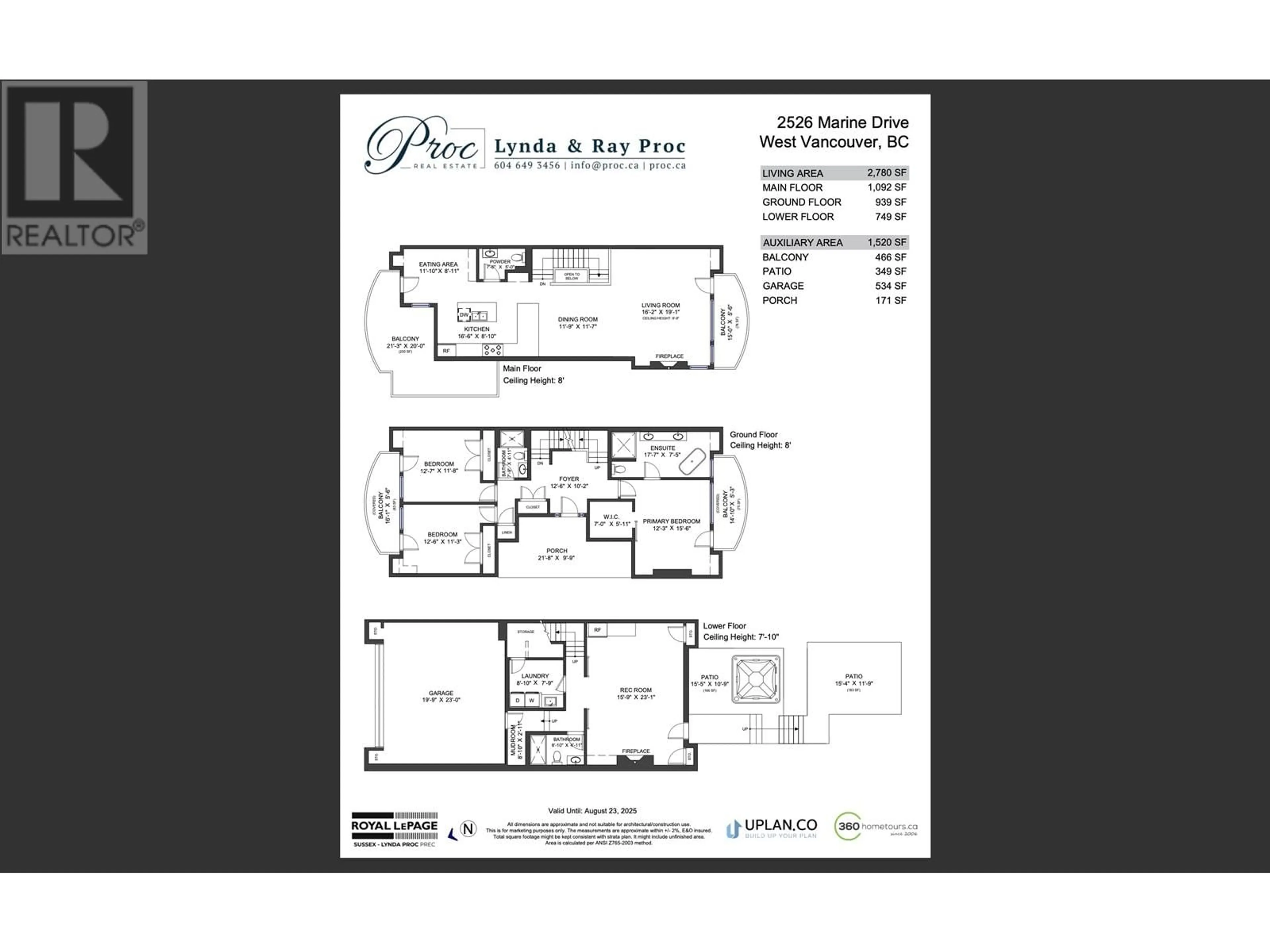 Floor plan for 2526 MARINE DRIVE, West Vancouver British Columbia V7V1L4