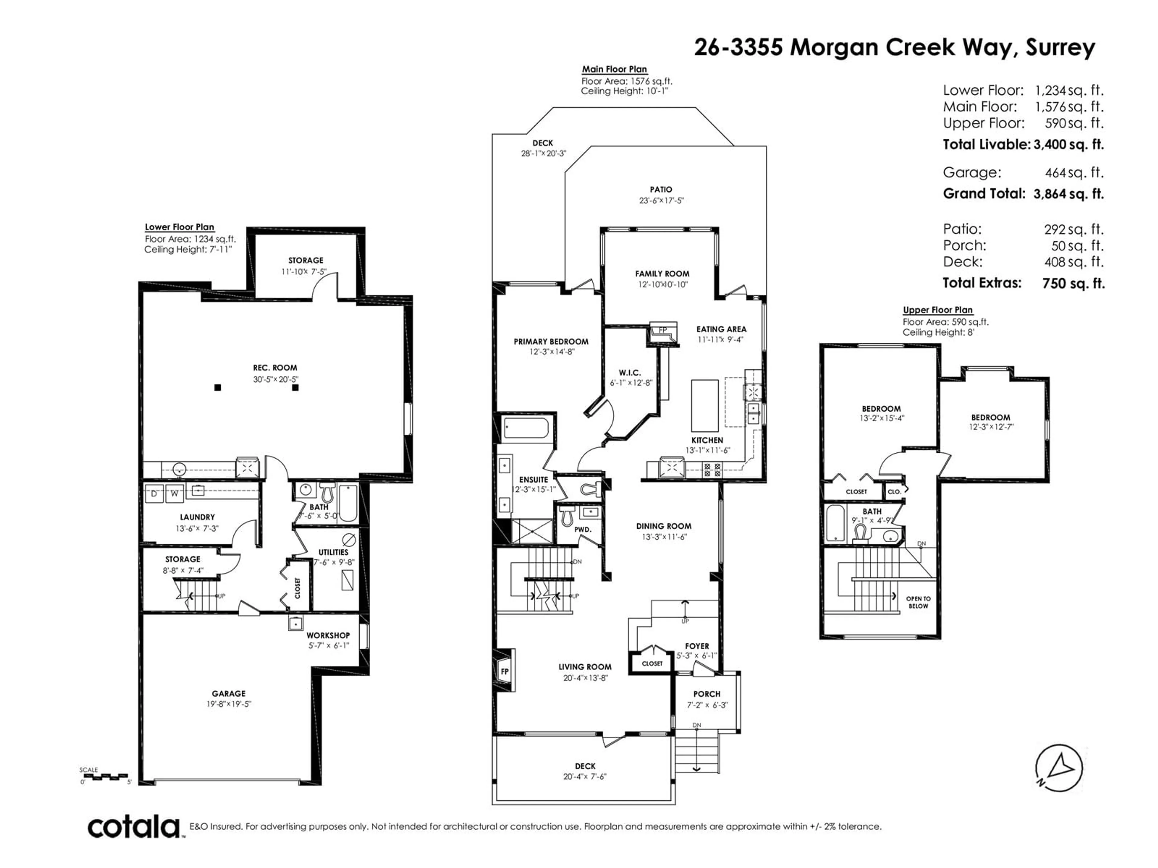 Floor plan for 26 3355 MORGAN CREEK WAY, Surrey British Columbia V3Z0J9