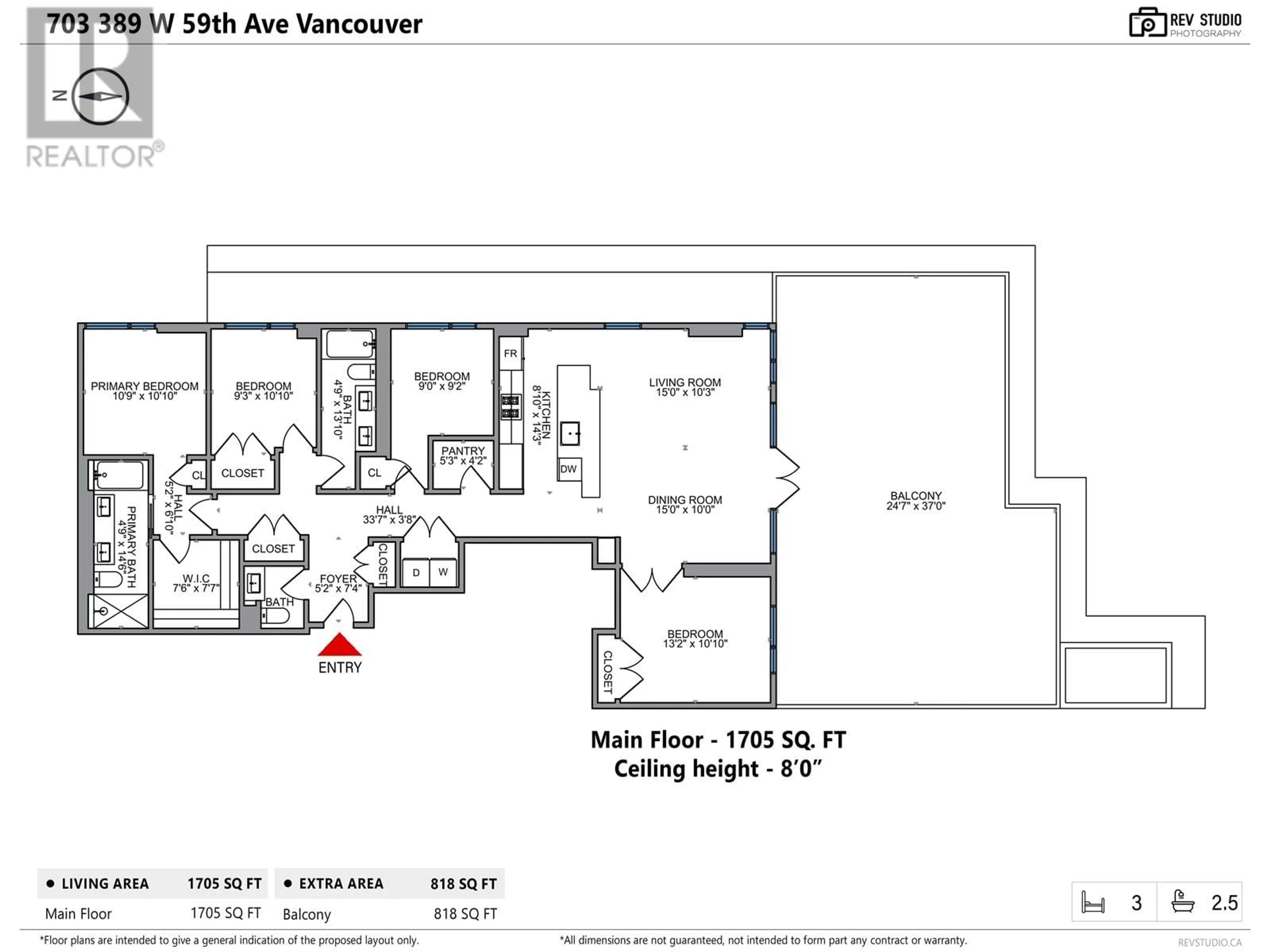 Floor plan for 703 389 W 59TH AVENUE, Vancouver British Columbia V6P6G5