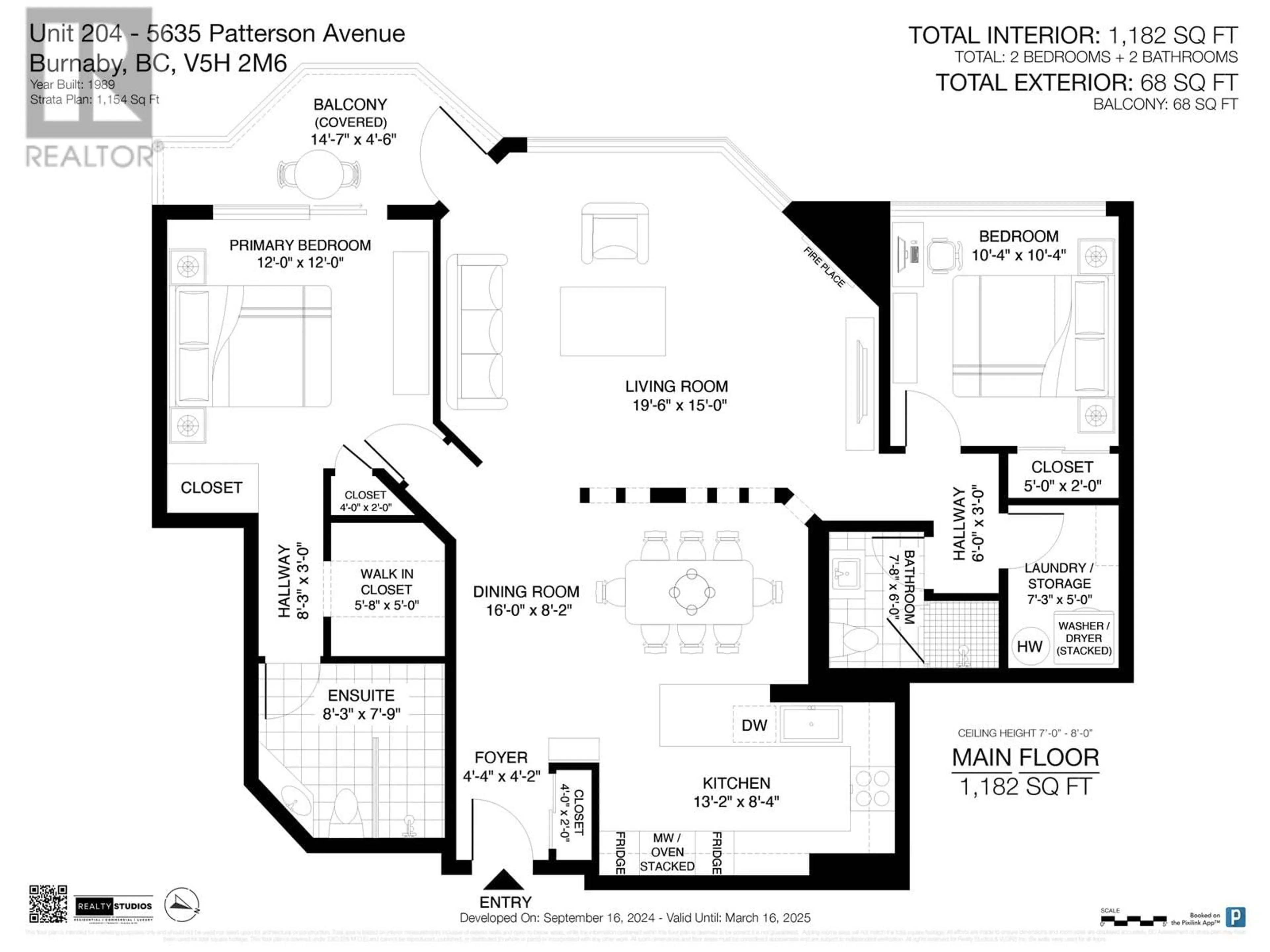 Floor plan for 204 5635 PATTERSON AVENUE, Burnaby British Columbia V5H2M6