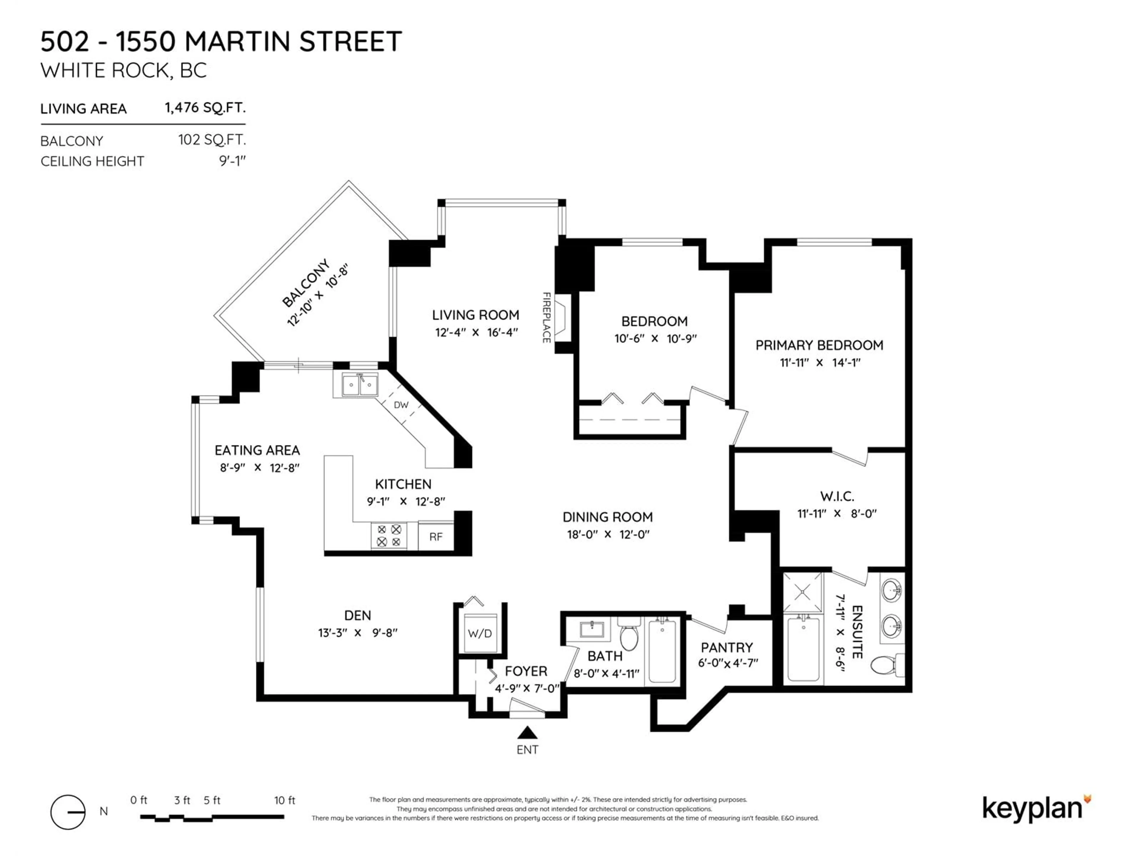 Floor plan for 502 1550 MARTIN STREET, White Rock British Columbia V4B5M3