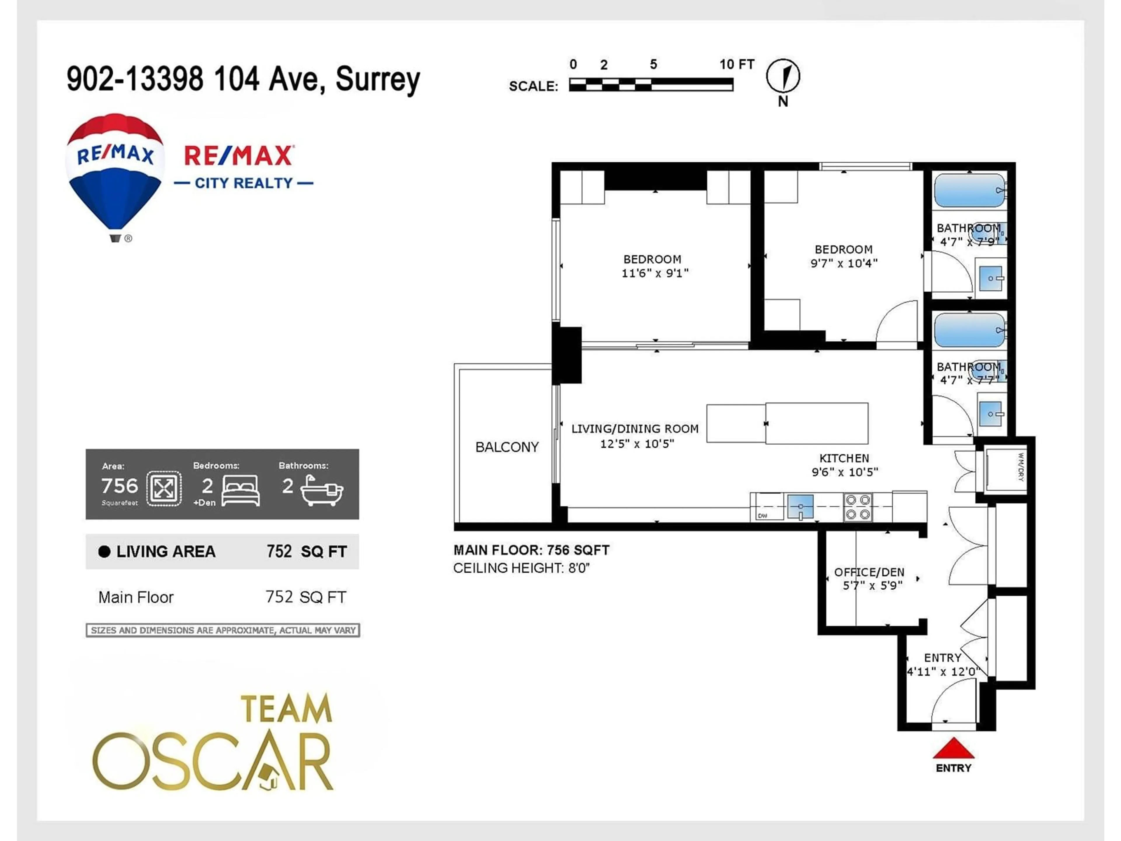 Floor plan for 902 13398 104 AVENUE, Surrey British Columbia V3T1V6