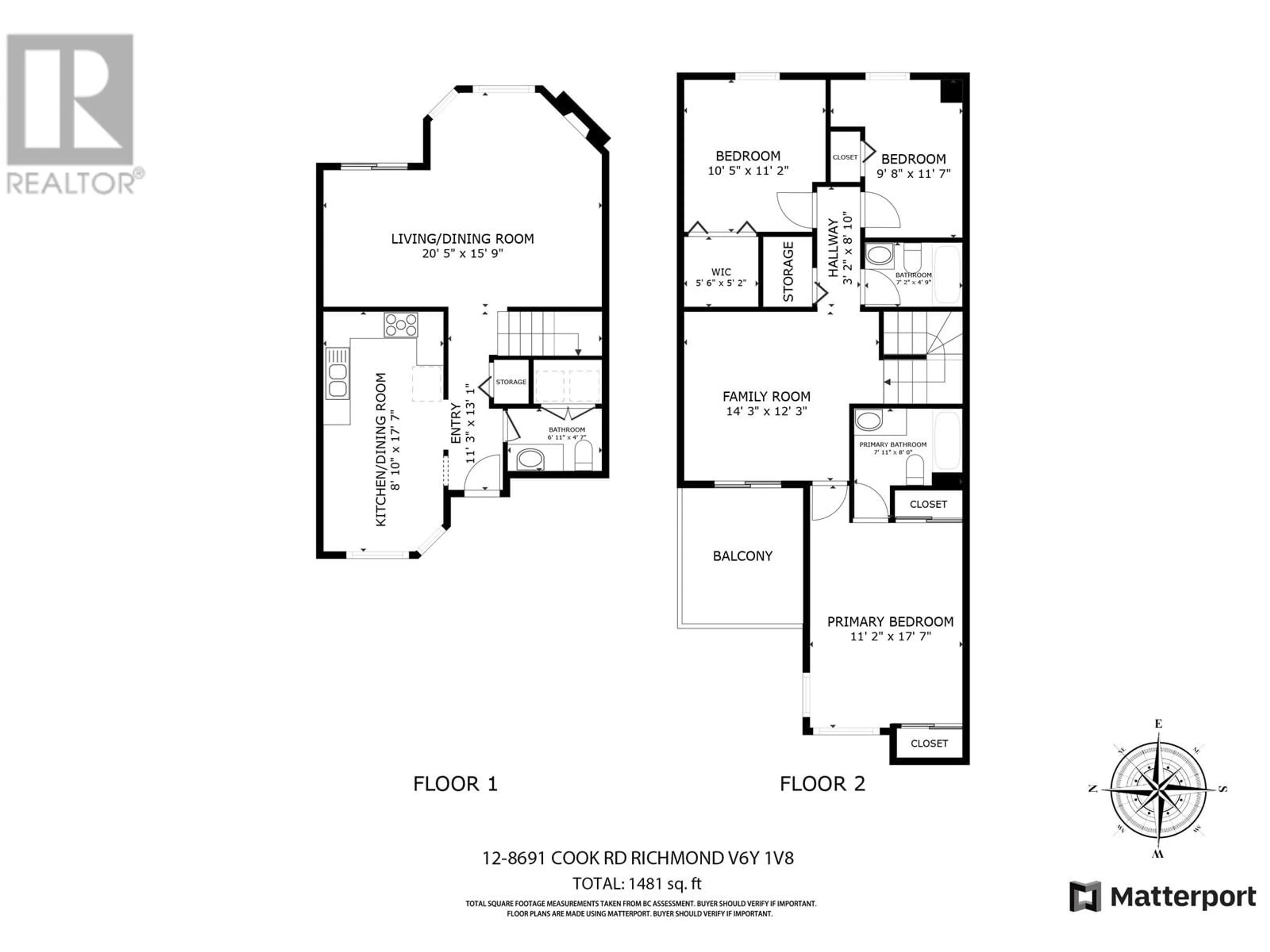 Floor plan for 12 8691 COOK ROAD, Richmond British Columbia V6Y1V8