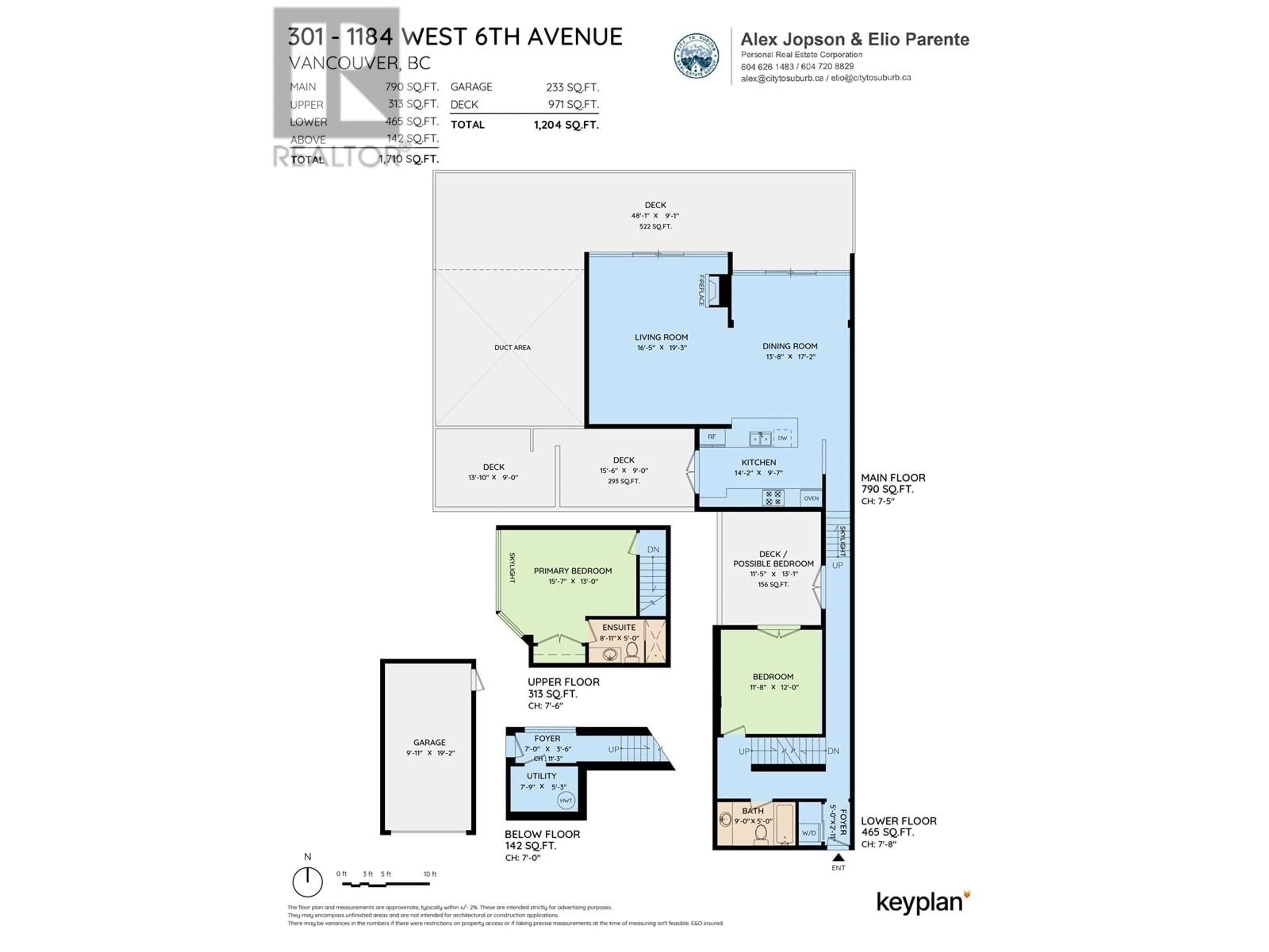 Floor plan for 301 1184 W 6TH AVENUE, Vancouver British Columbia V6H1A4