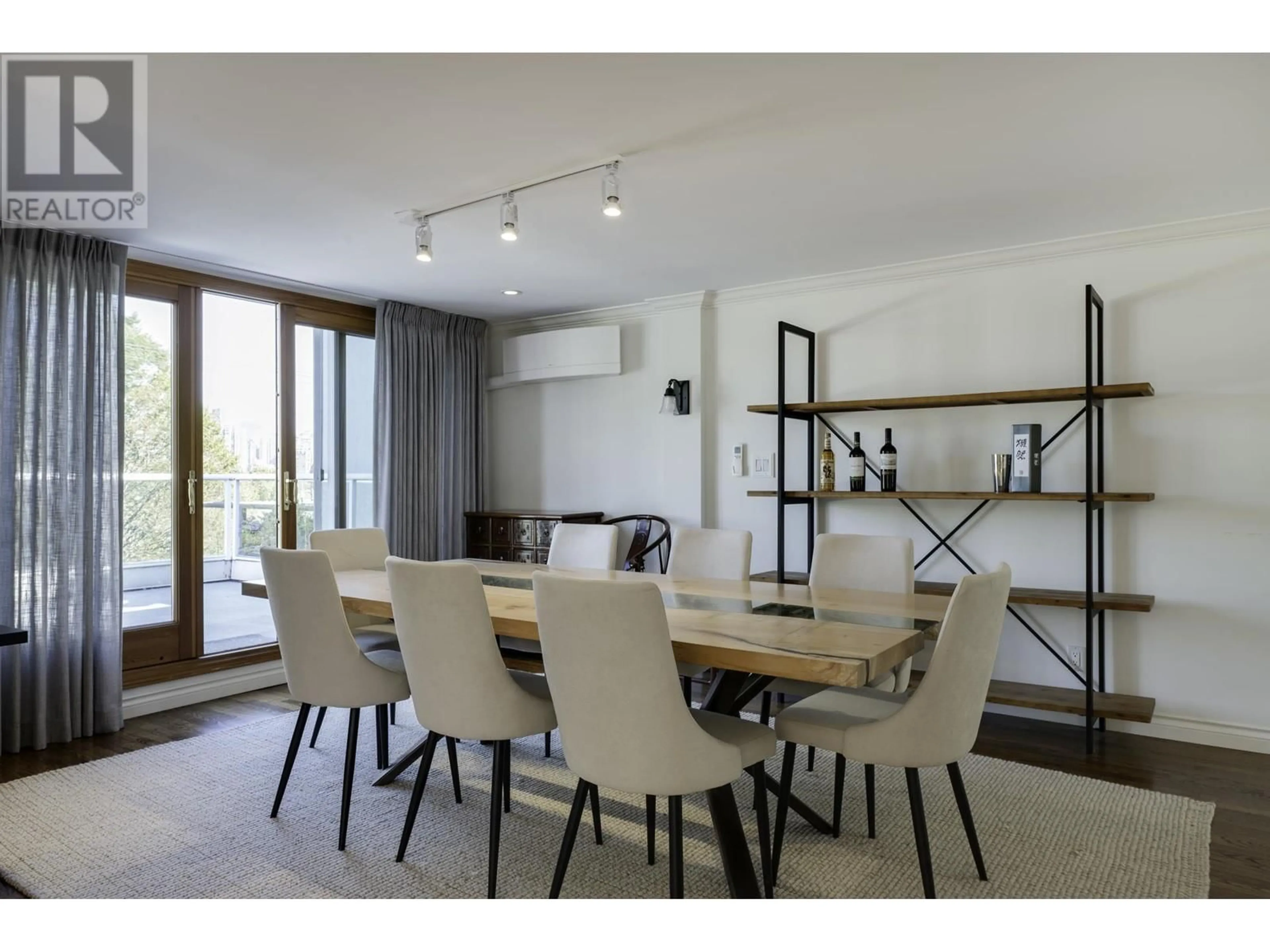 Dining room, wood floors for 301 1184 W 6TH AVENUE, Vancouver British Columbia V6H1A4