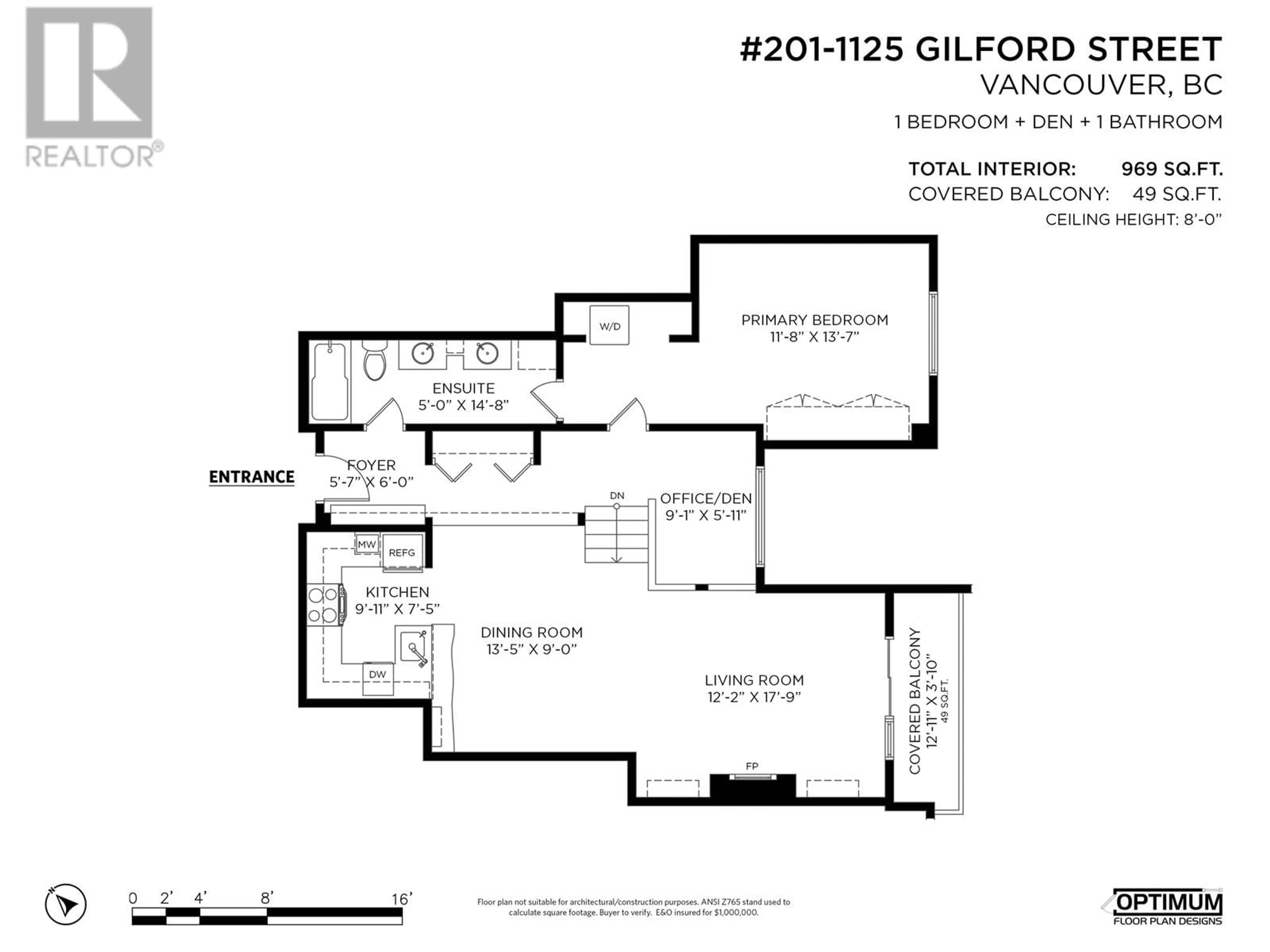 Floor plan for 201 1125 GILFORD STREET, Vancouver British Columbia V6G2P7