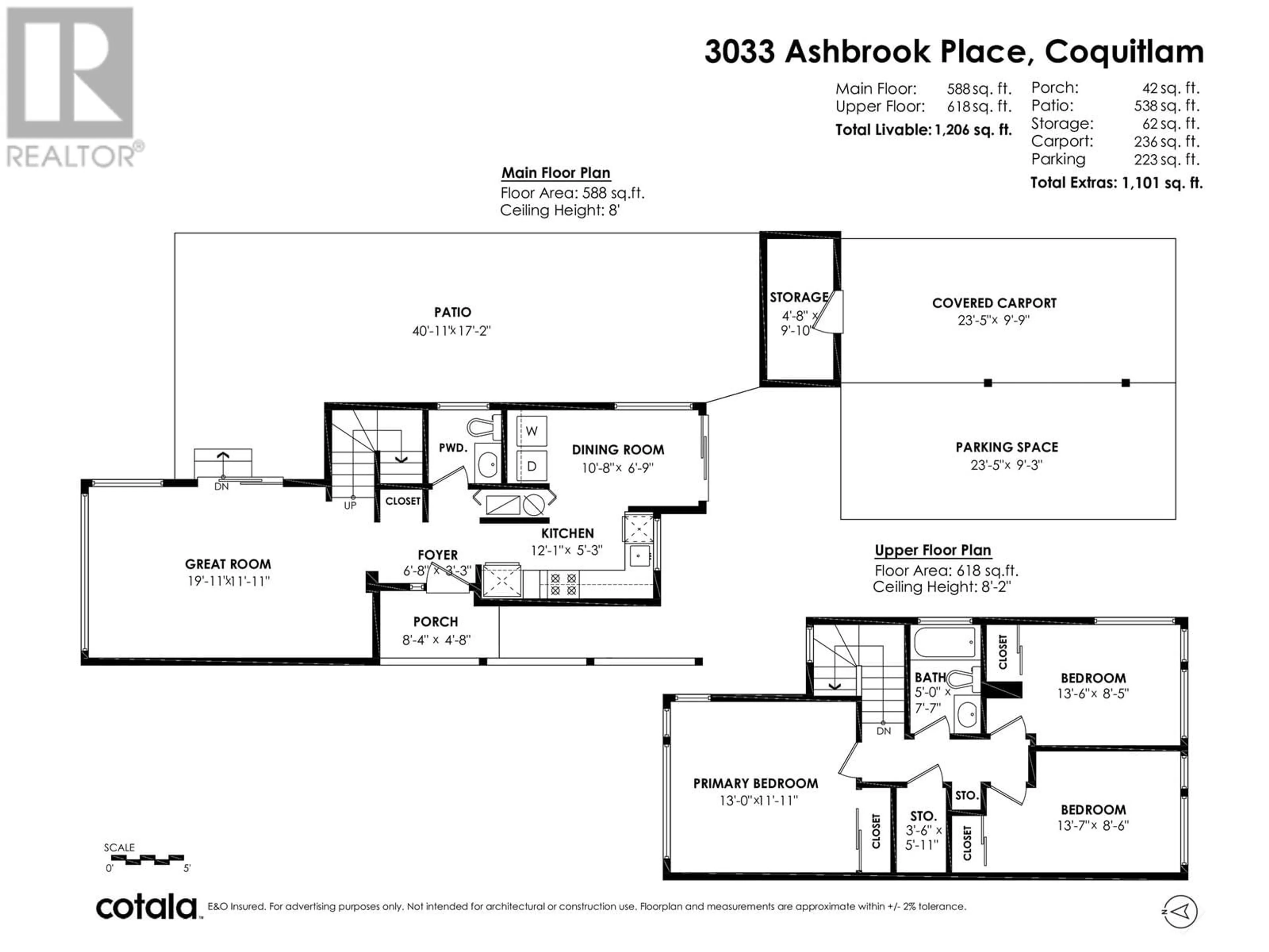 Floor plan for 3033 ASHBROOK PLACE, Coquitlam British Columbia V3C4A8