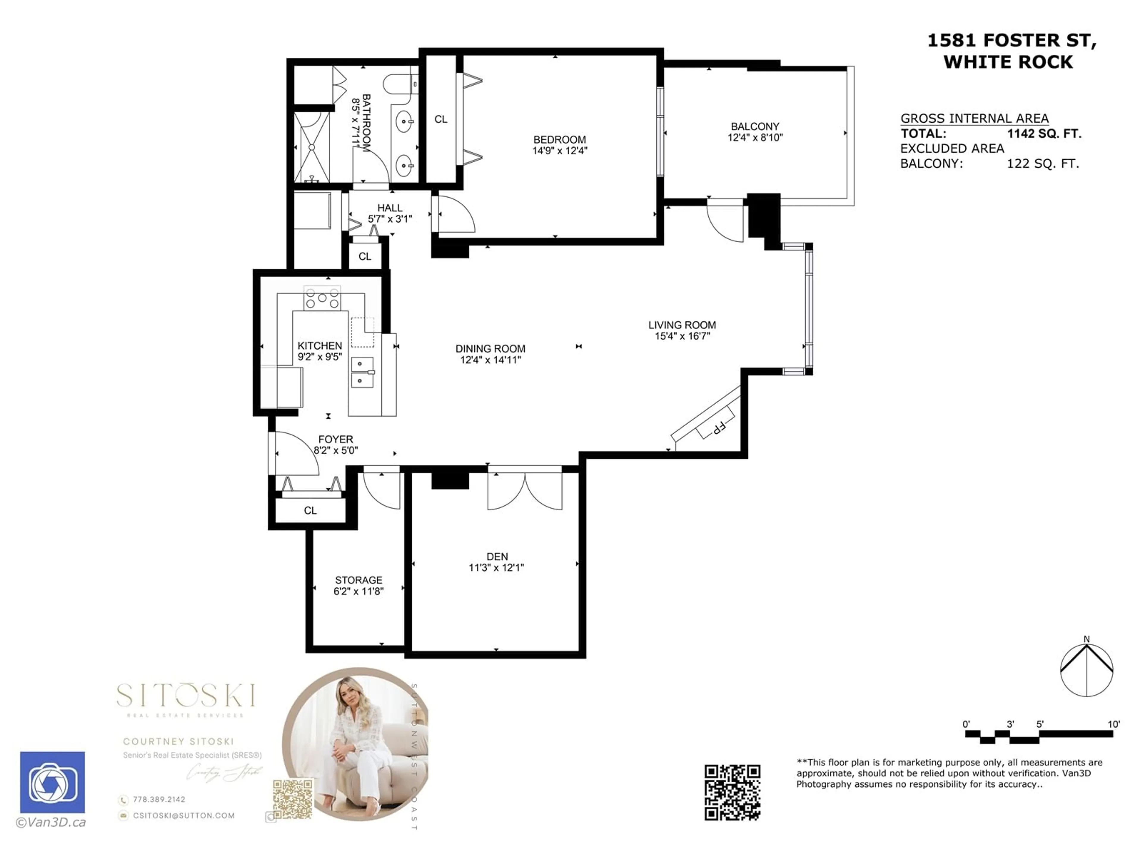 Floor plan for 206 1581 FOSTER STREET, White Rock British Columbia V4B5M1