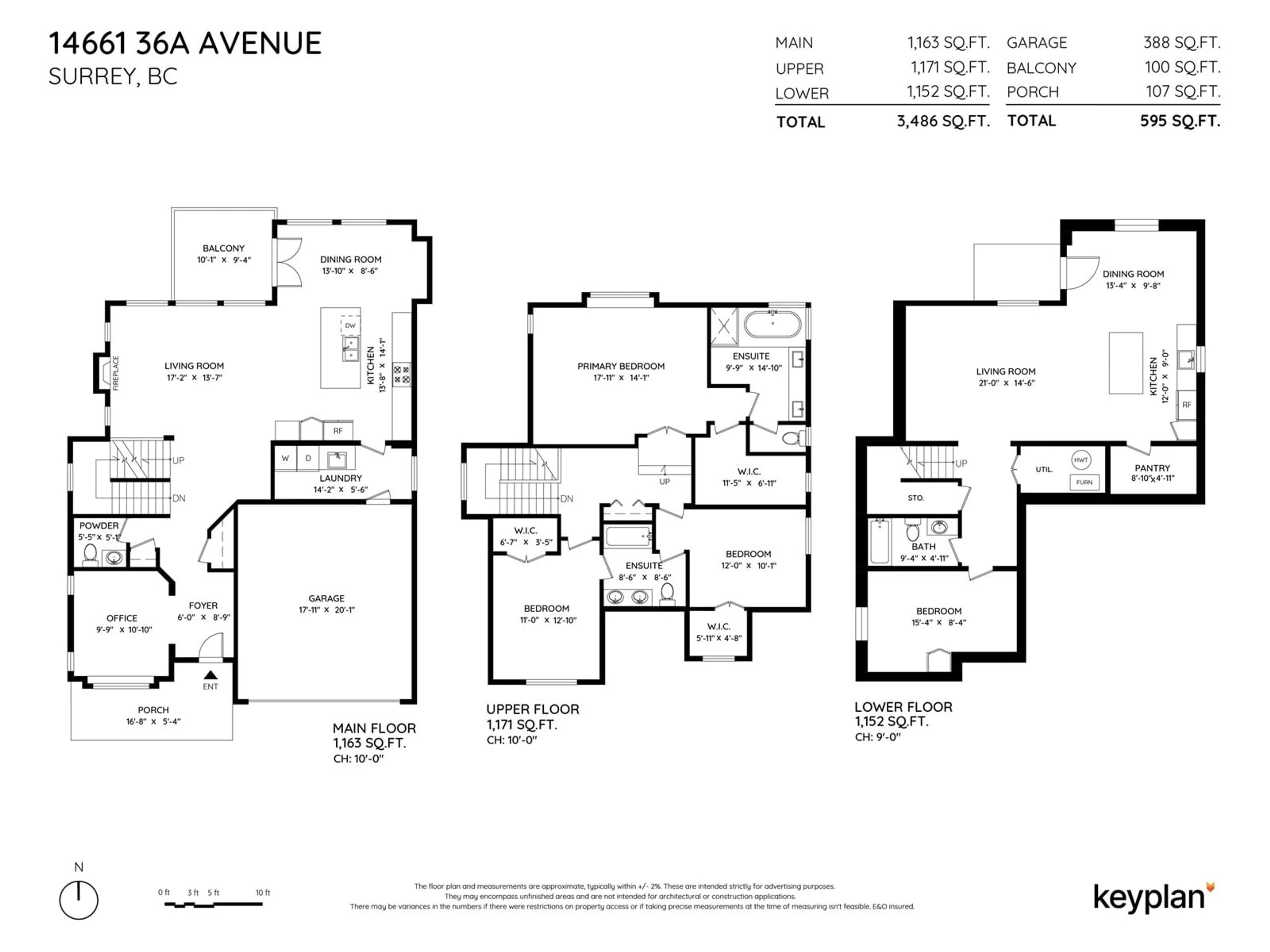 Floor plan for 14661 36A AVENUE, Surrey British Columbia V4P0E3