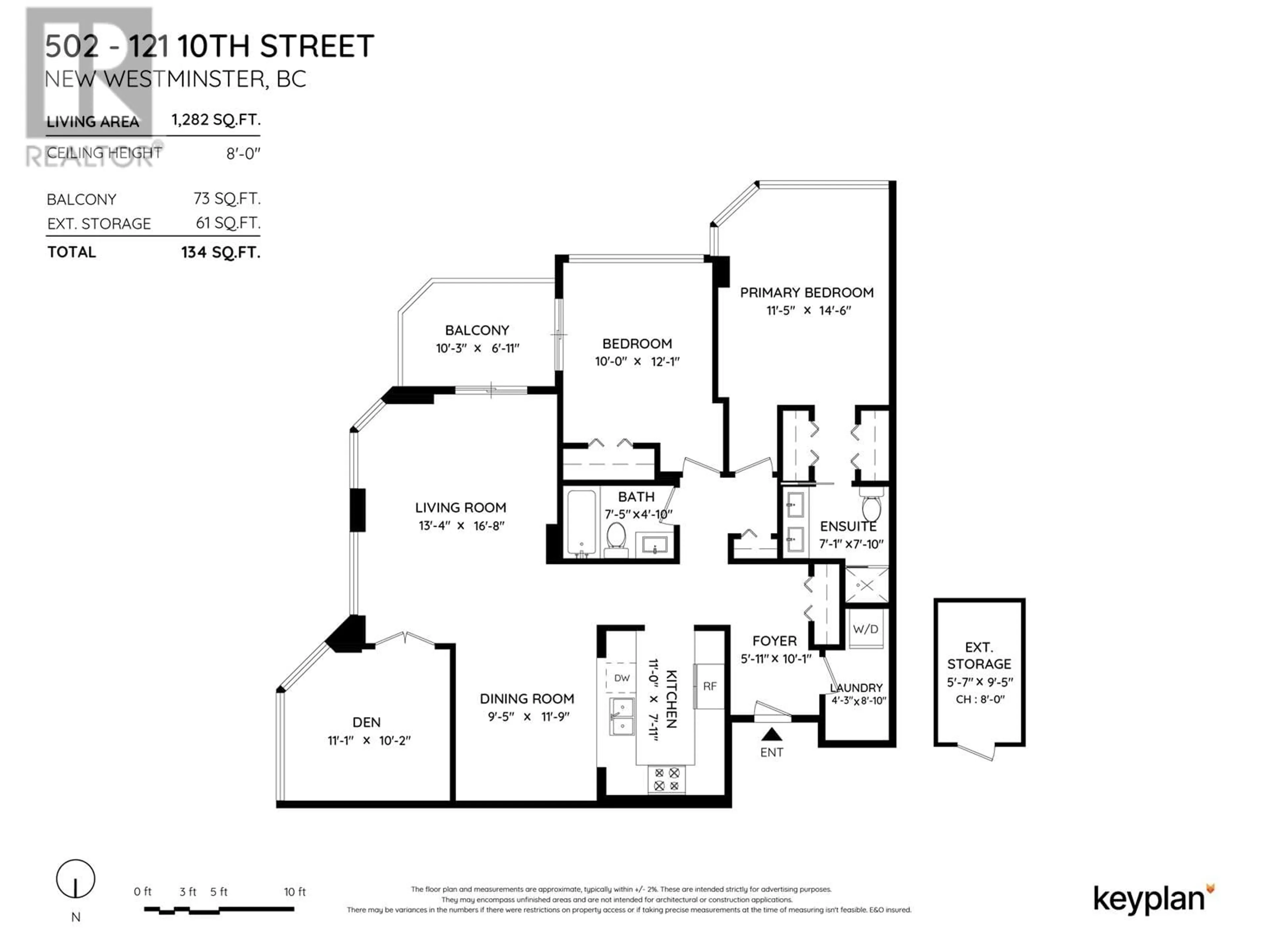 Floor plan for 502 121 TENTH STREET, New Westminster British Columbia V3M3X7