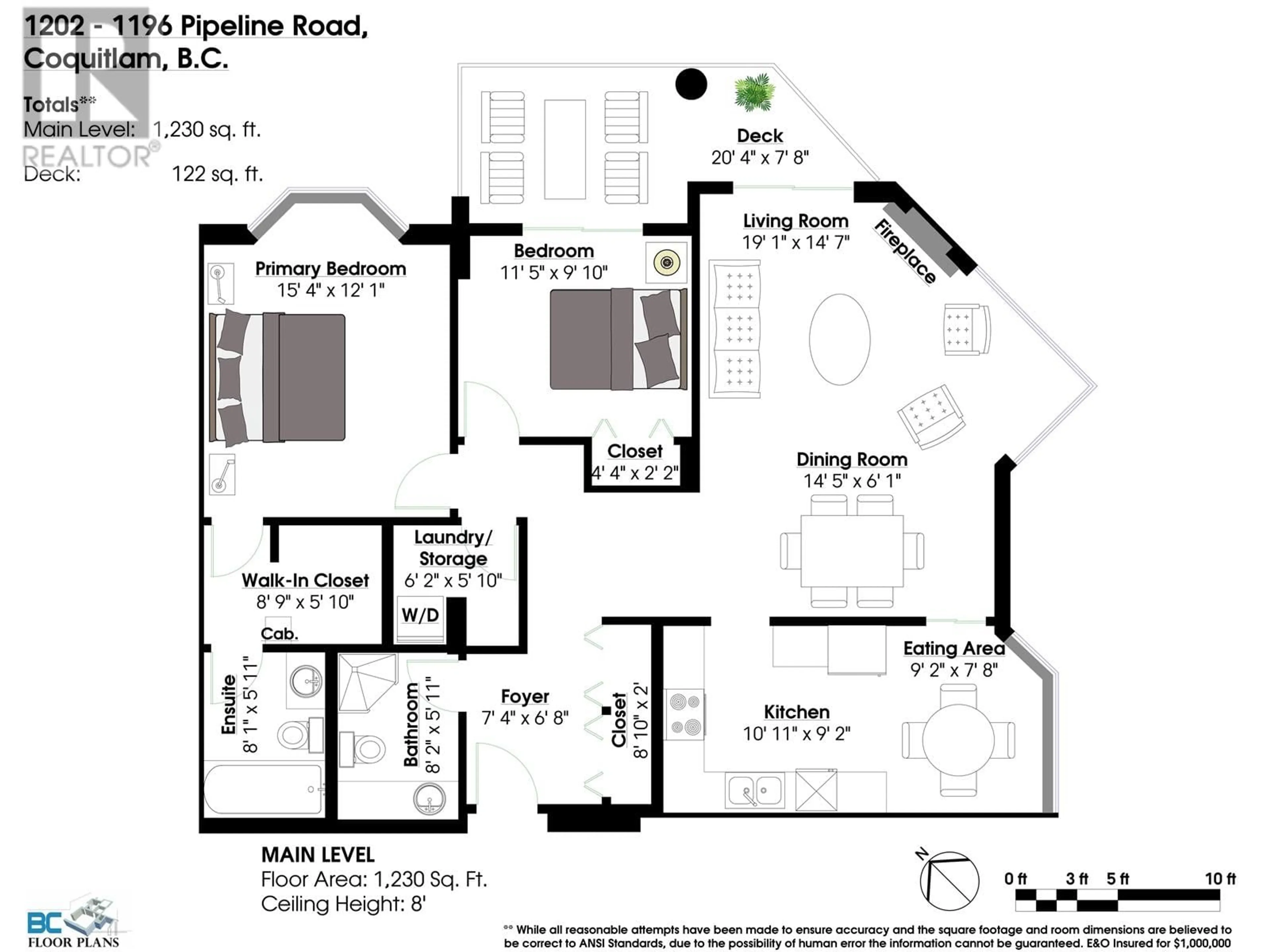 Floor plan for 1202 1196 PIPELINE ROAD, Coquitlam British Columbia V3B7Z6