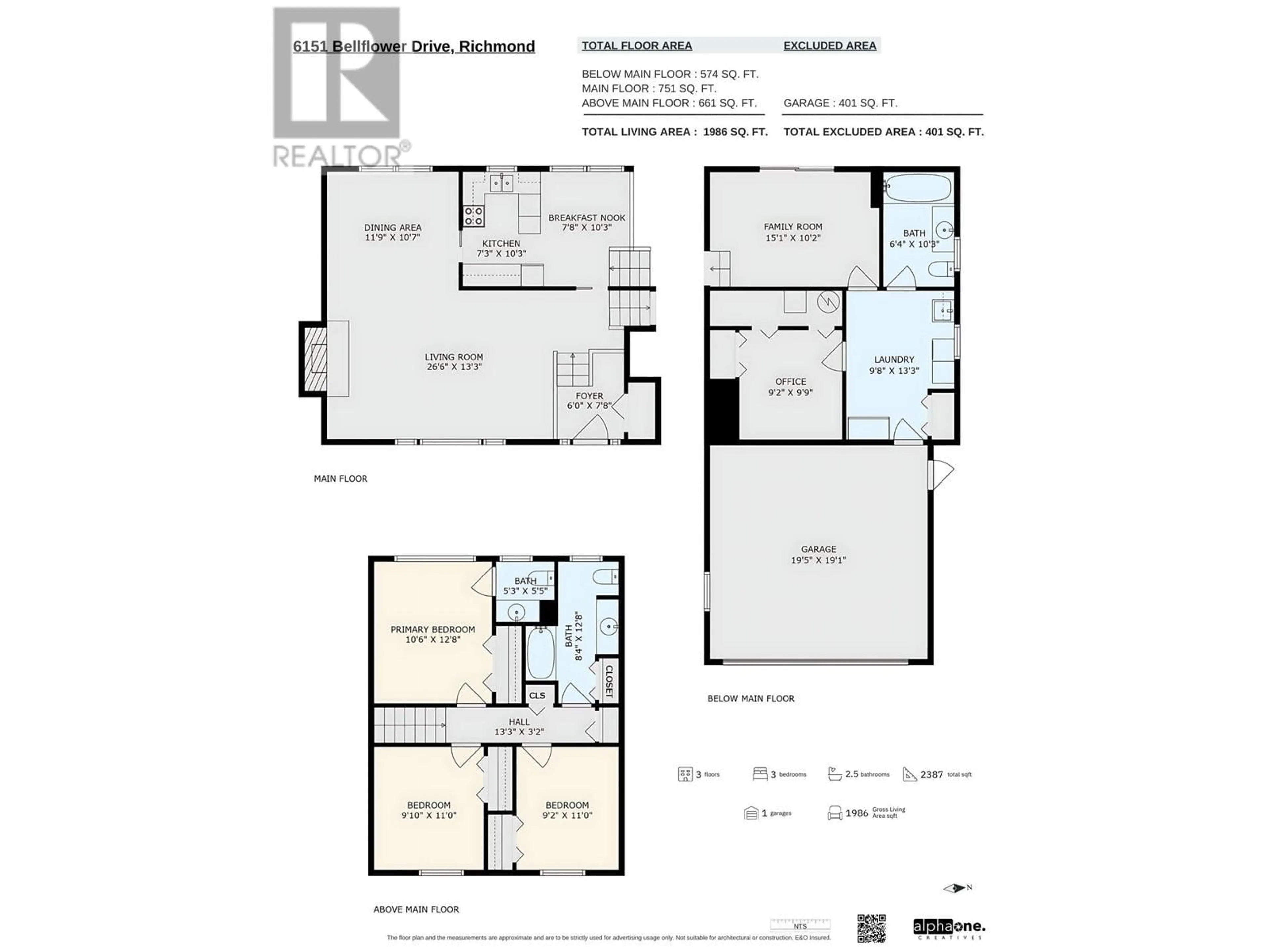 Floor plan for 6151 BELLFLOWER DRIVE, Richmond British Columbia V7C2H7