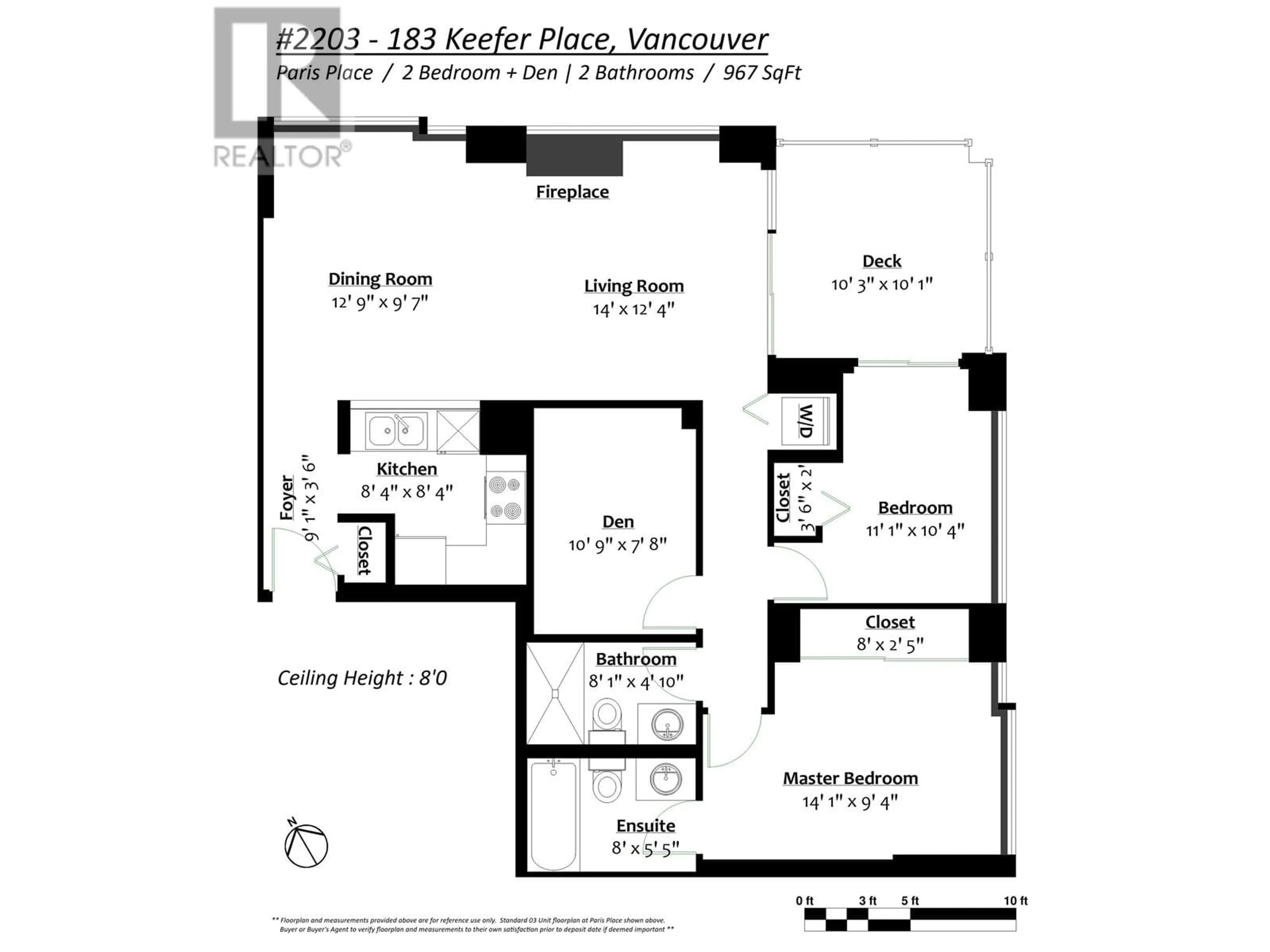 Floor plan for 2203 183 KEEFER PLACE, Vancouver British Columbia V6B6B9