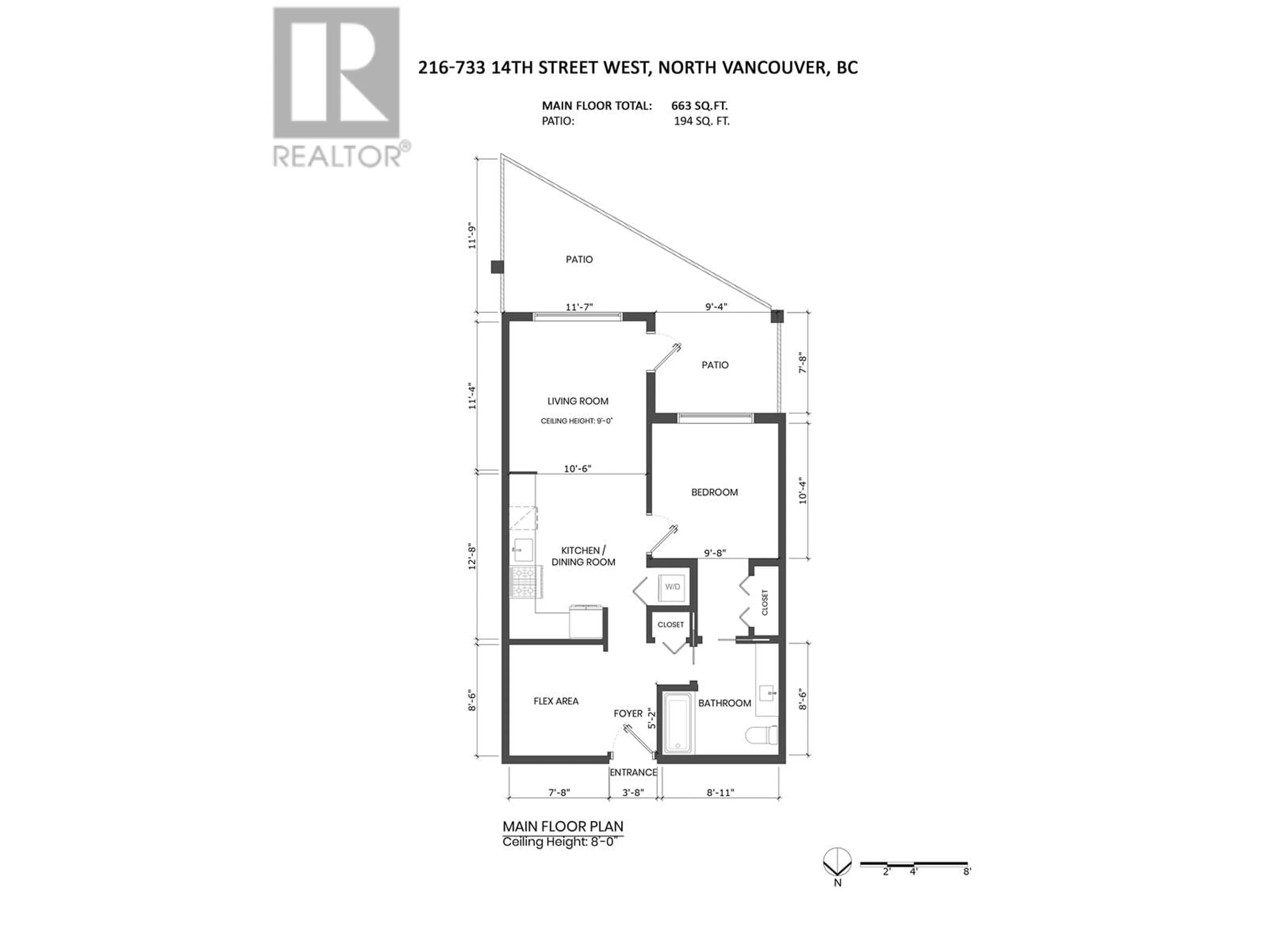 Floor plan for 216 733 W 14TH STREET, North Vancouver British Columbia V7M0C6