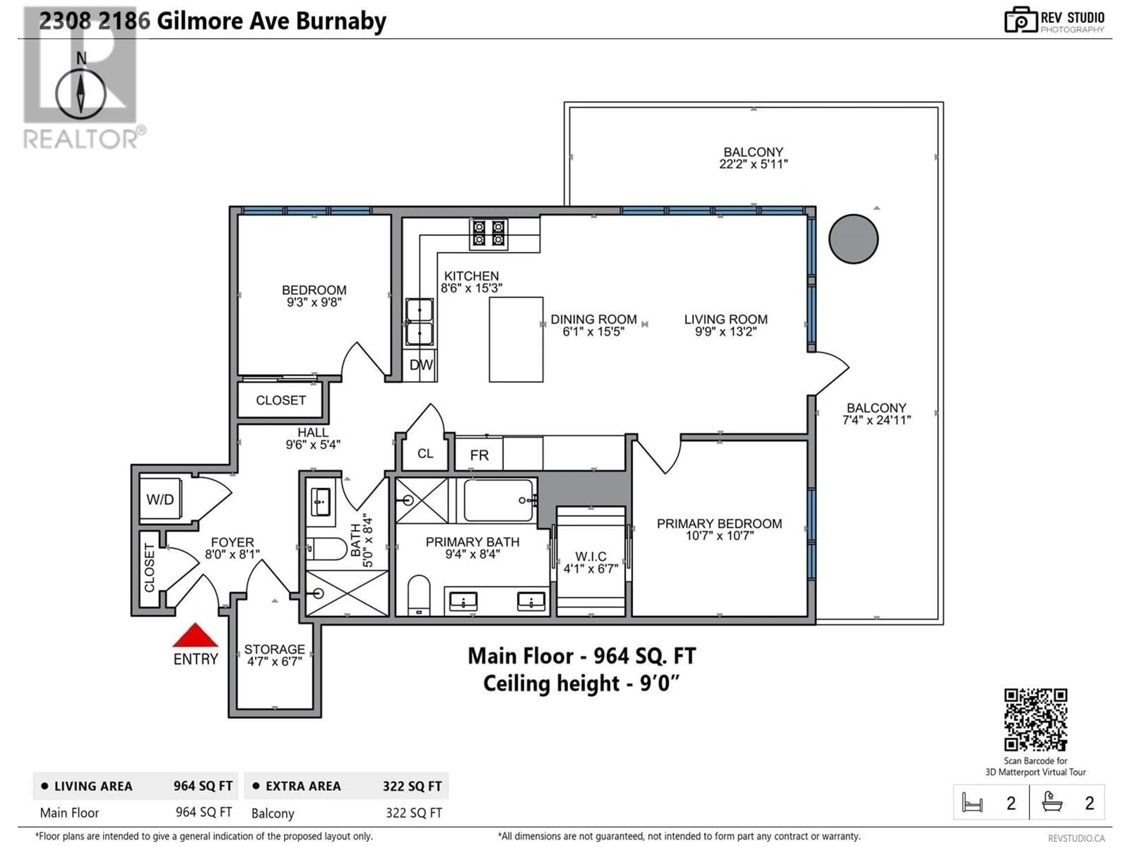 Floor plan for 2308 2186 GILMORE AVENUE, Burnaby British Columbia V5C0N7