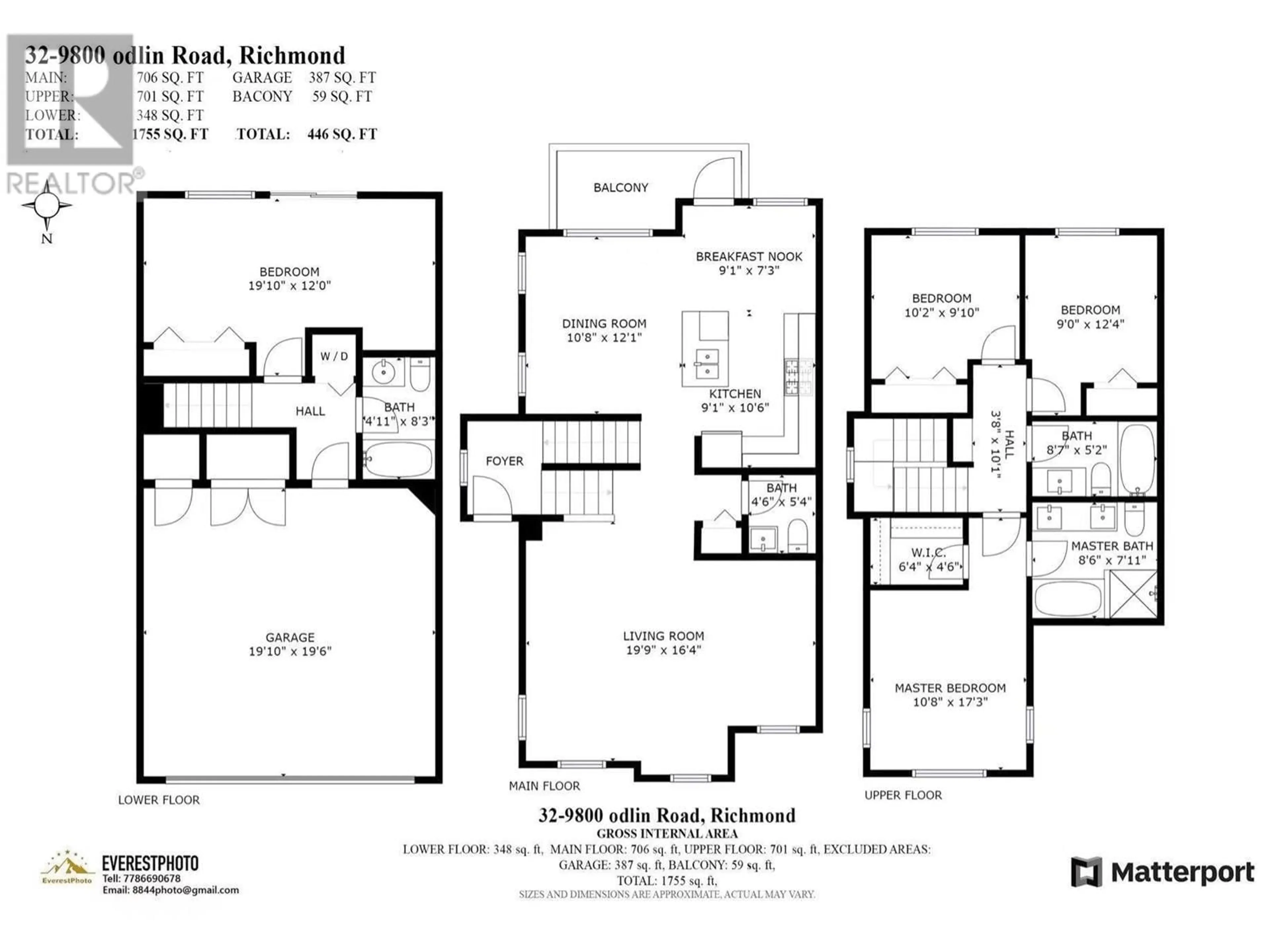 Floor plan for 32 9800 ODLIN ROAD, Richmond British Columbia V6X0C2