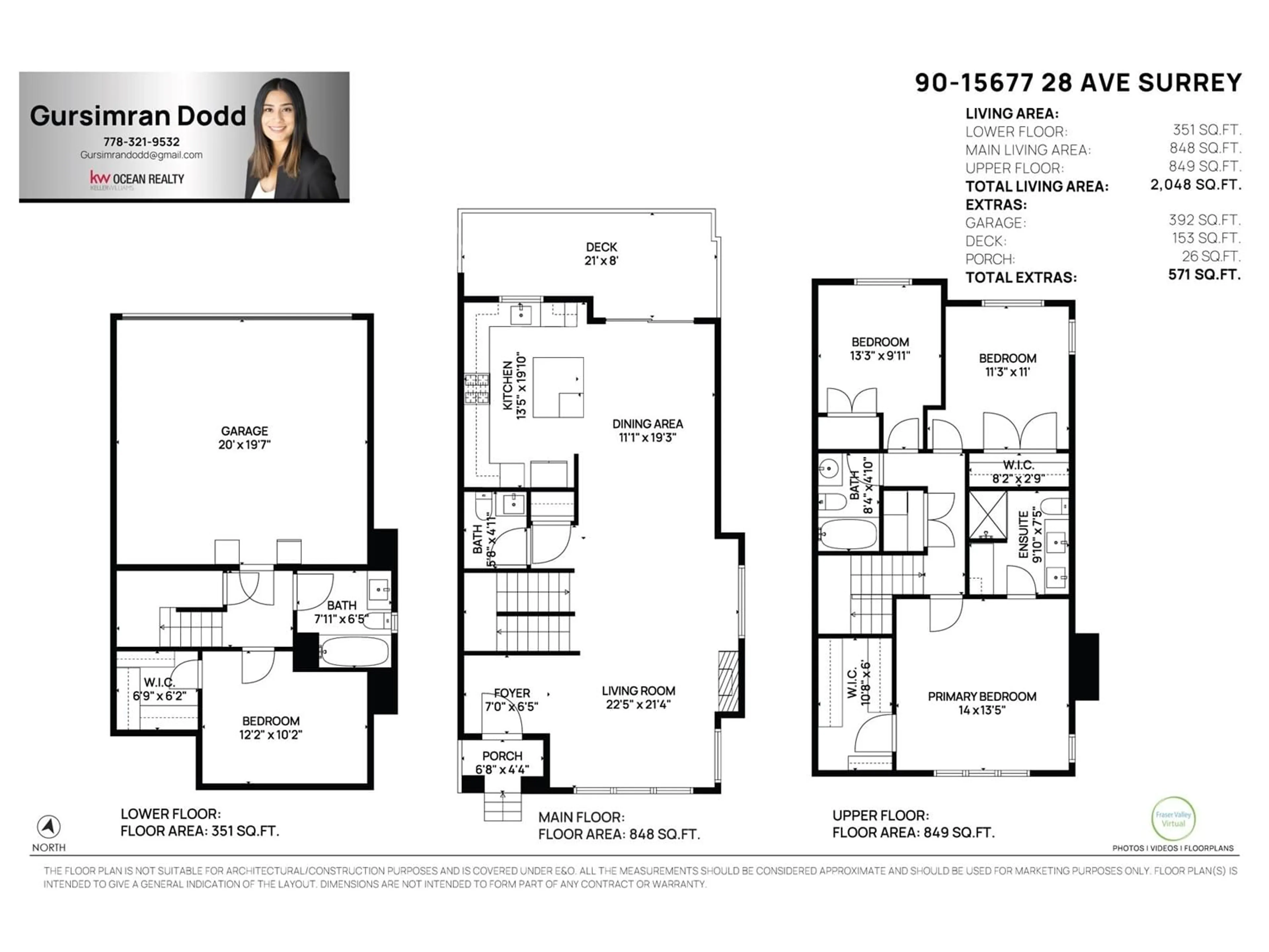 Floor plan for 90 15677 28 AVENUE, Surrey British Columbia V3Z0E5