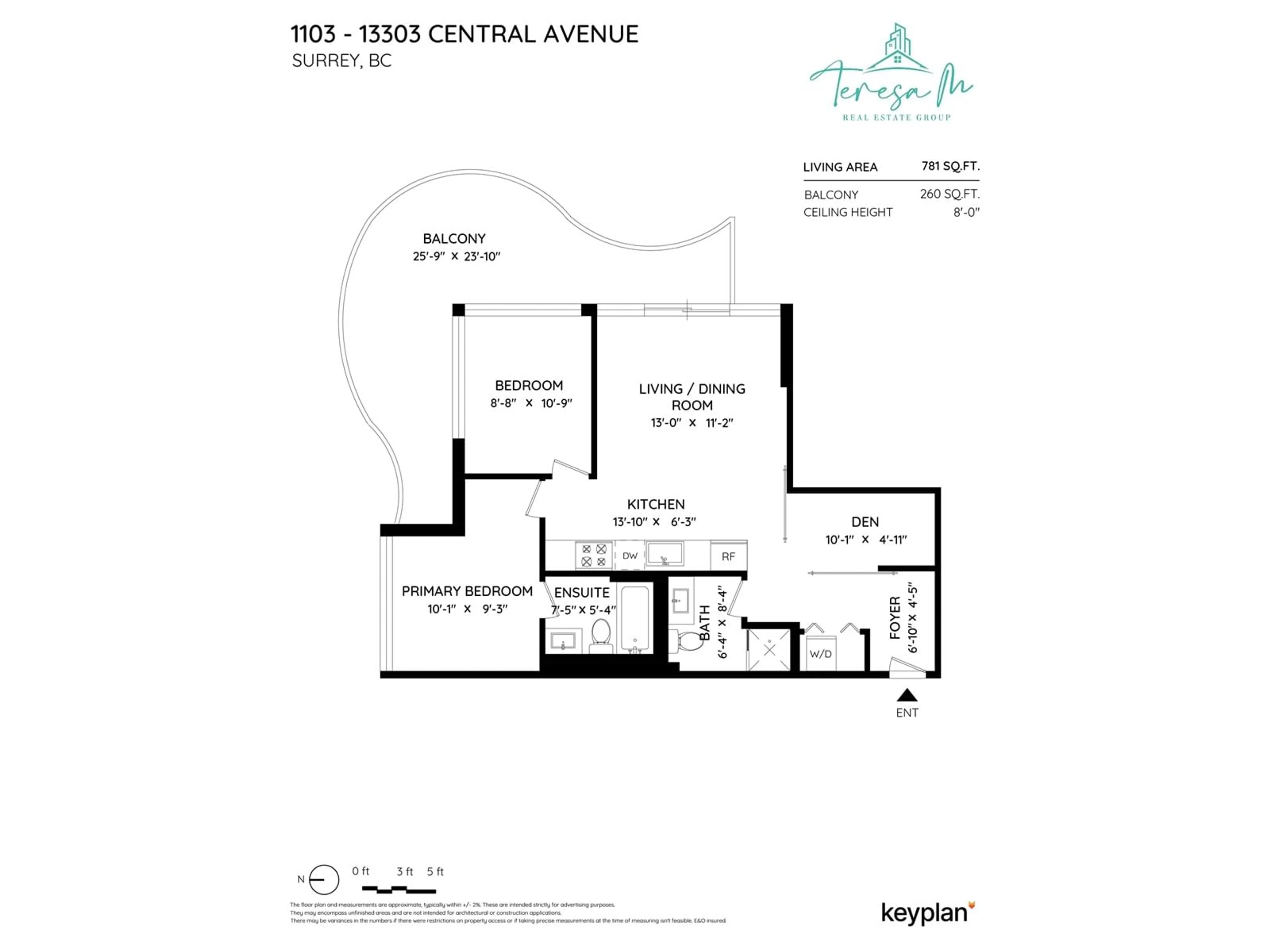 Floor plan for 1103 13303 CENTRAL AVENUE, Surrey British Columbia V3T0K6